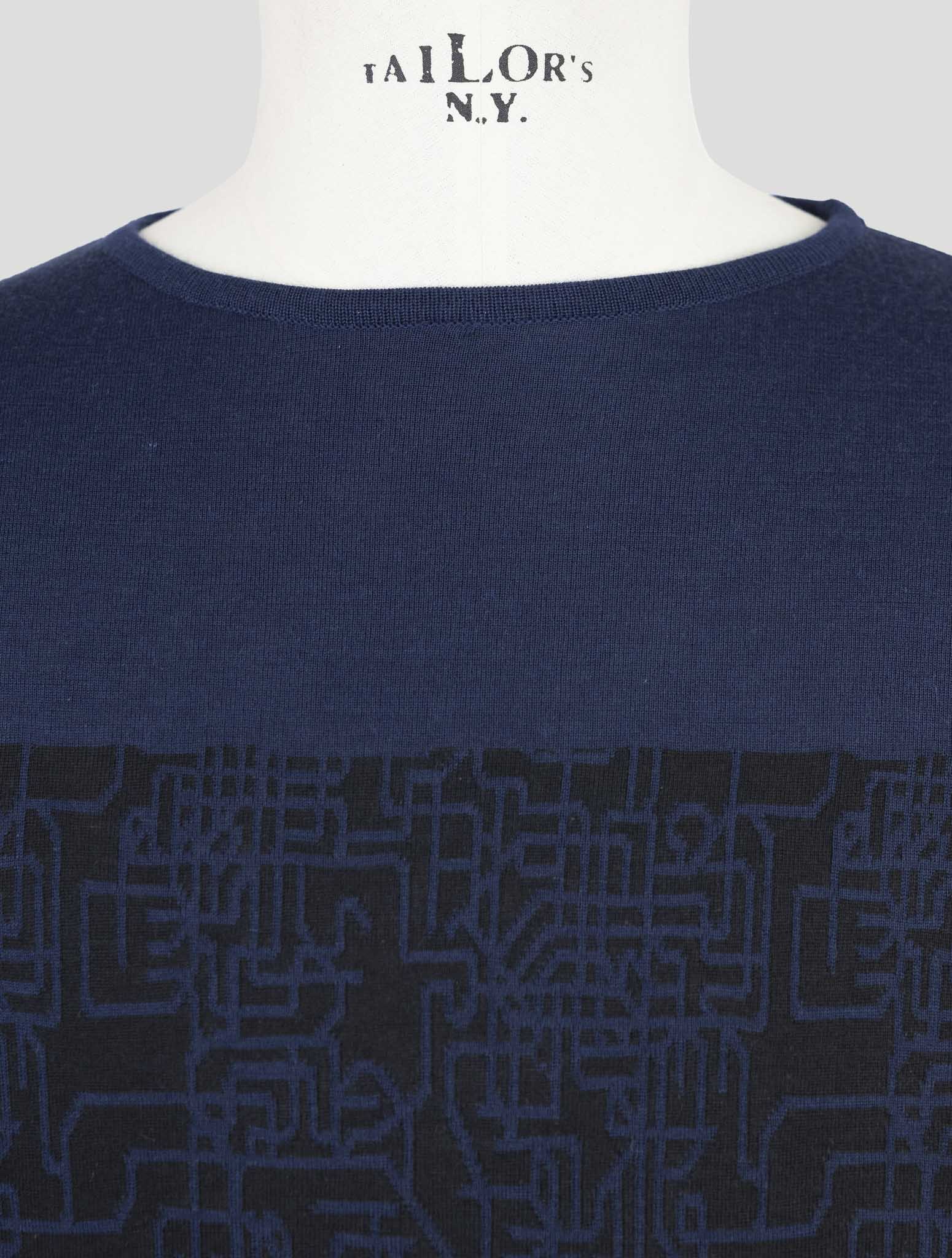 Kiton Knt Blue Cashmere Silk Sweater Crewneck