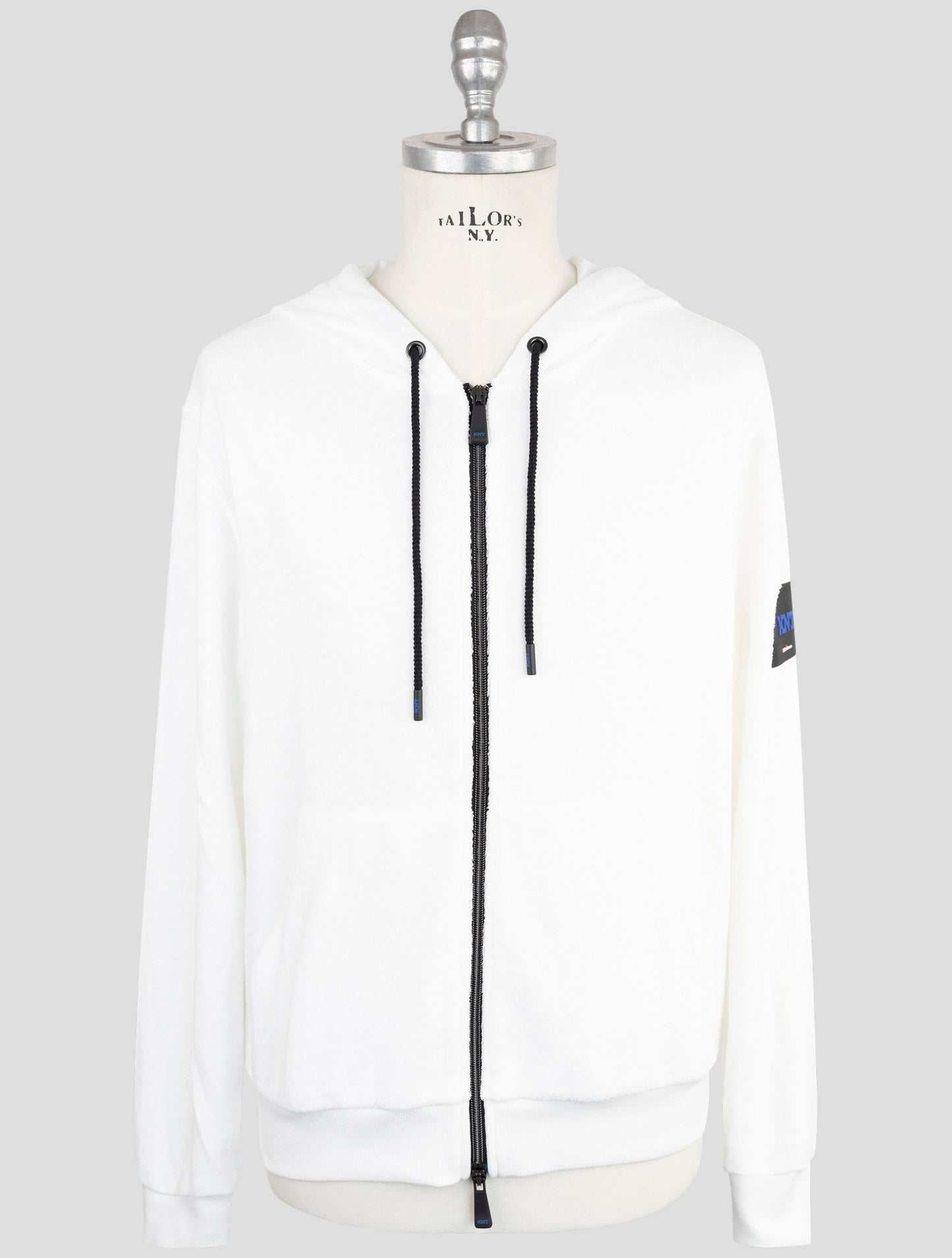 Kiton Knt White Cotton Sweater Hoodie