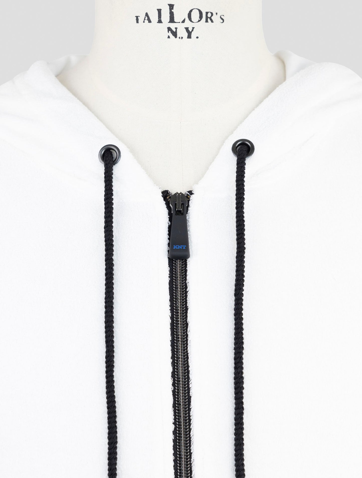 Kiton Knt White Cotton Sweater Hoodie