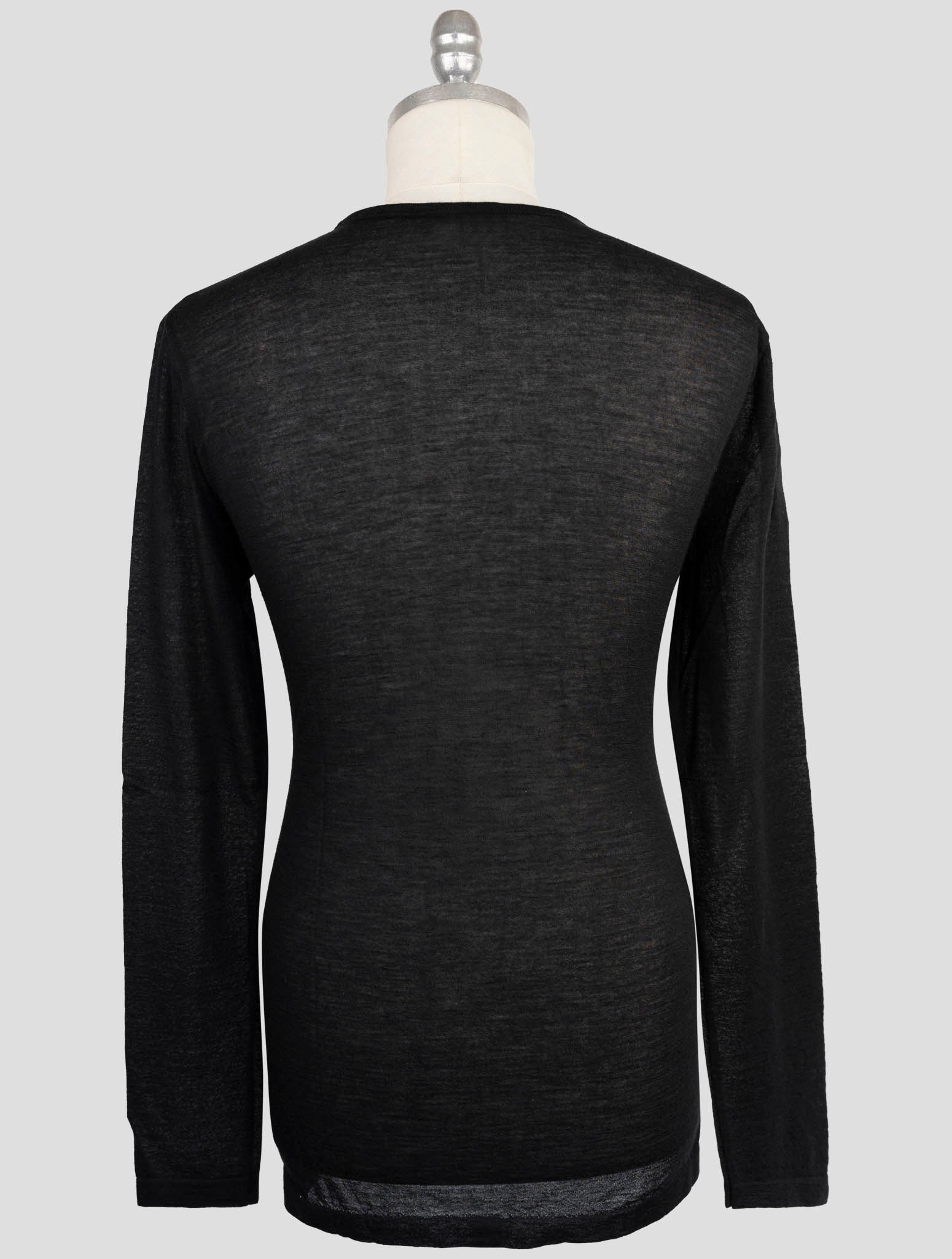 Kiton Knt Black Cashmere Silk Sweater Crewneck
