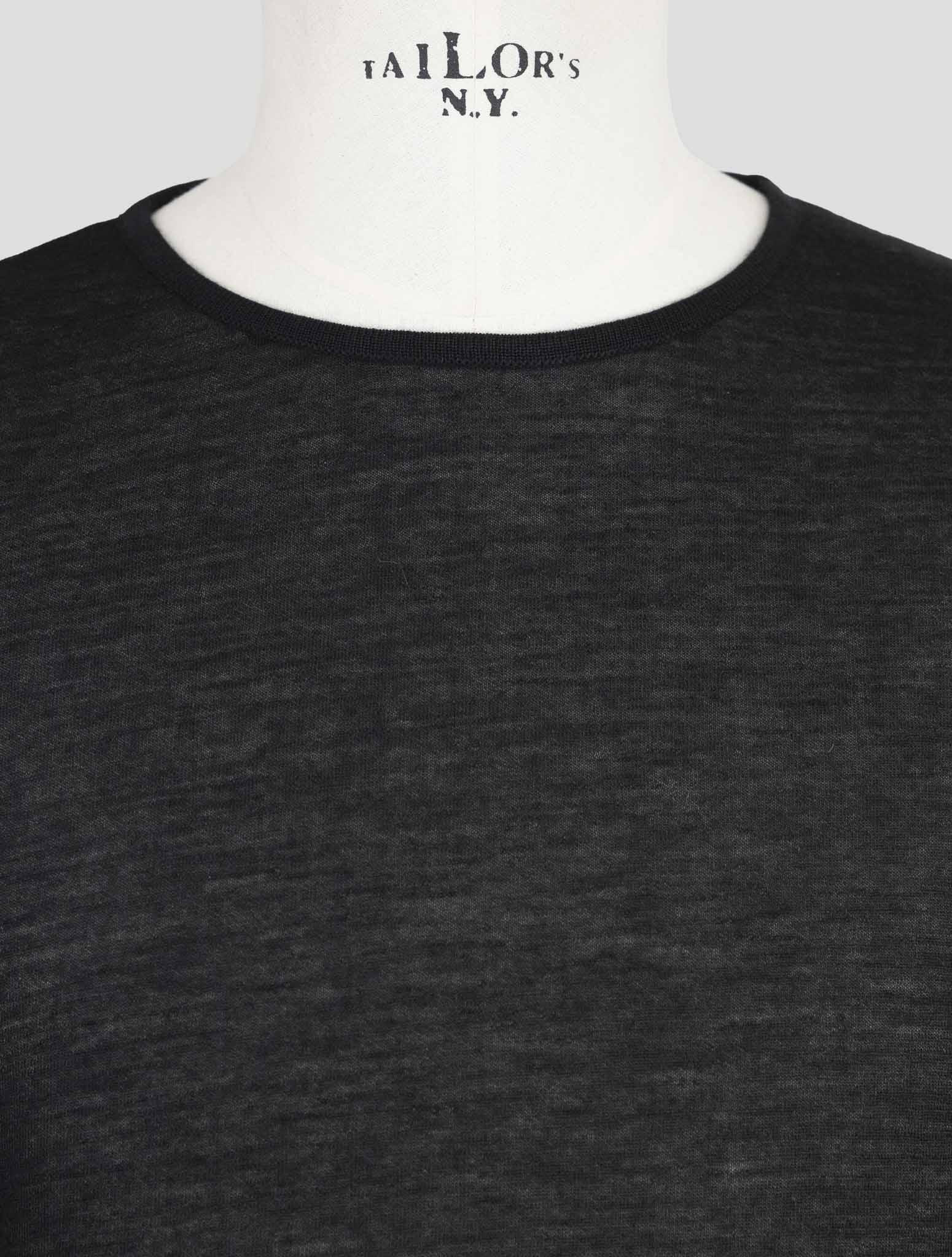 Kiton Knt Black Cashmere Silk Sweater Crewneck