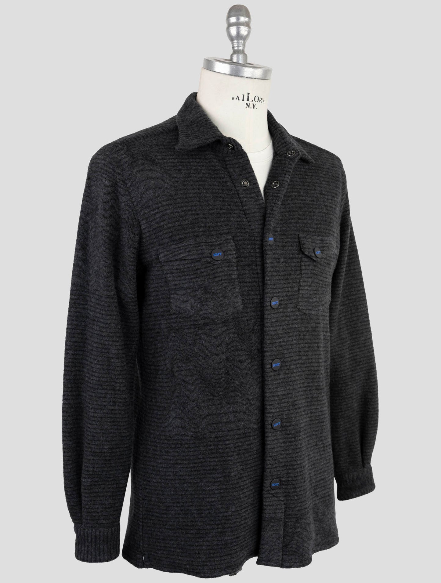 Kiton Knt Dark Gray Cashmere Pa Coat