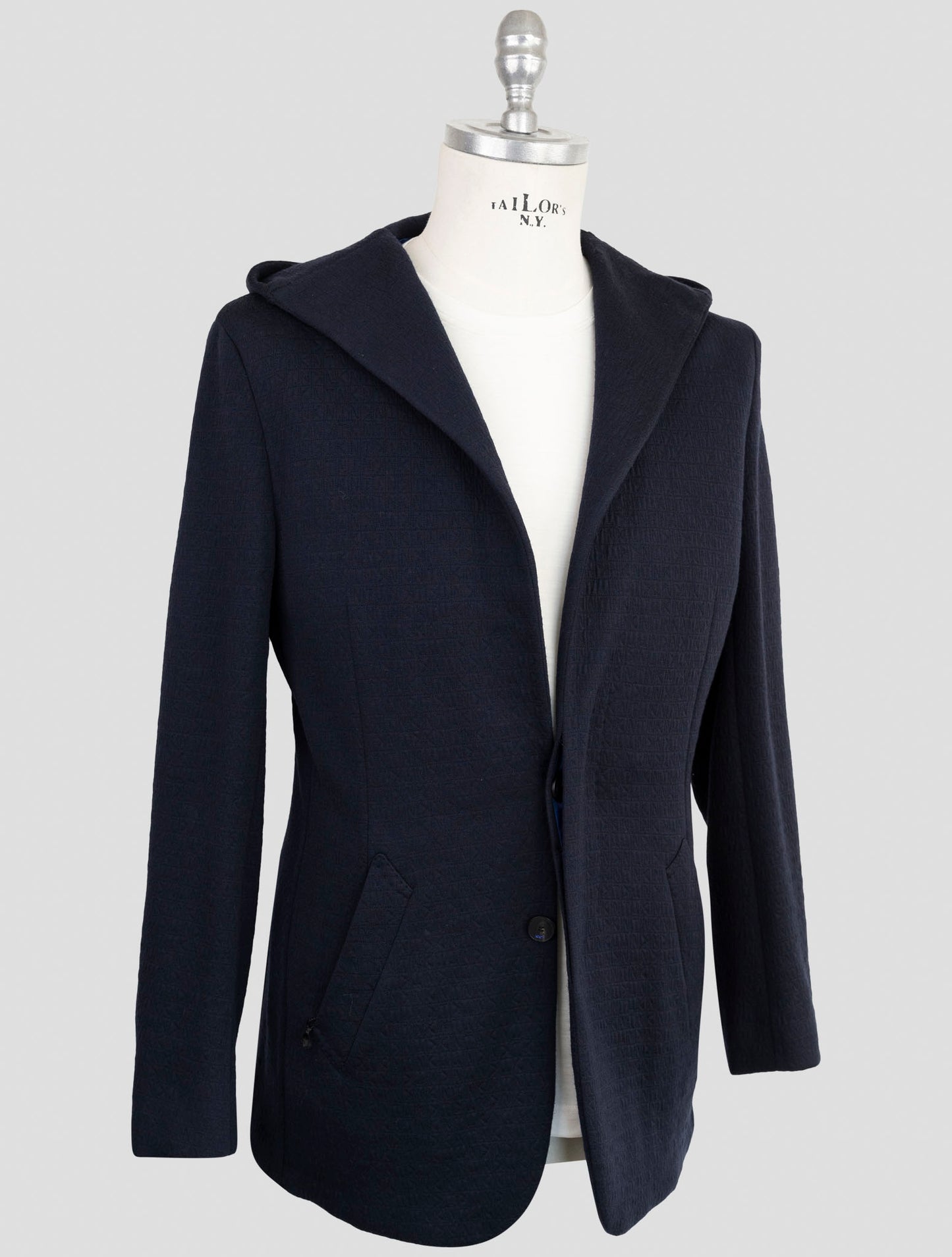 Kiton Knt Dark Blue Virgin Wool Blazer