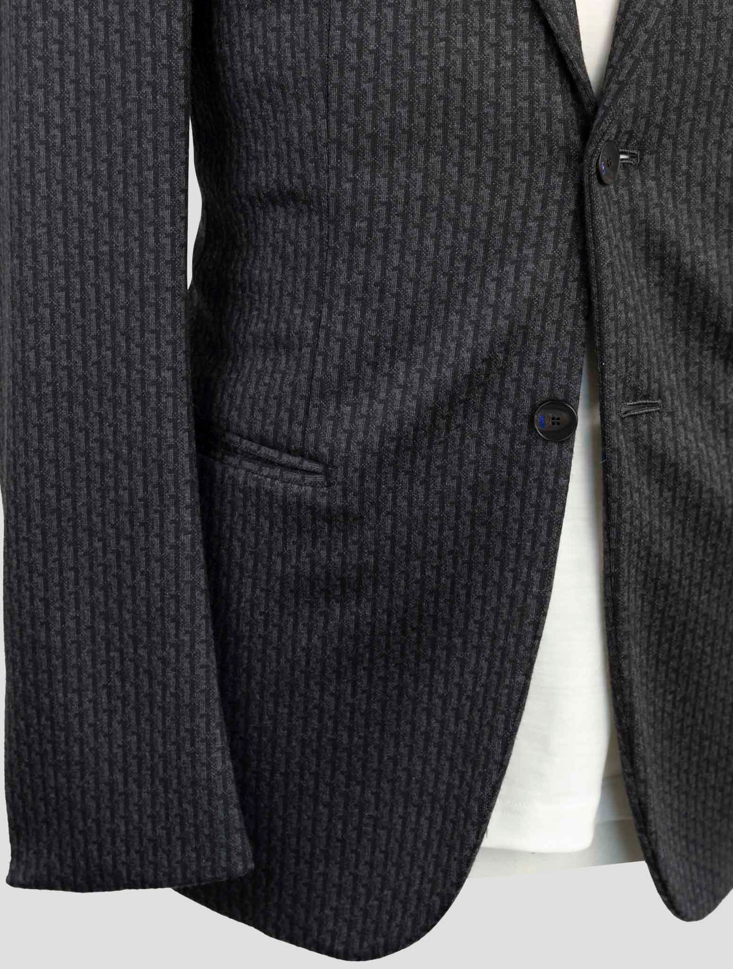 Kiton Knt Gray Wool Cashmere Pl Blazer