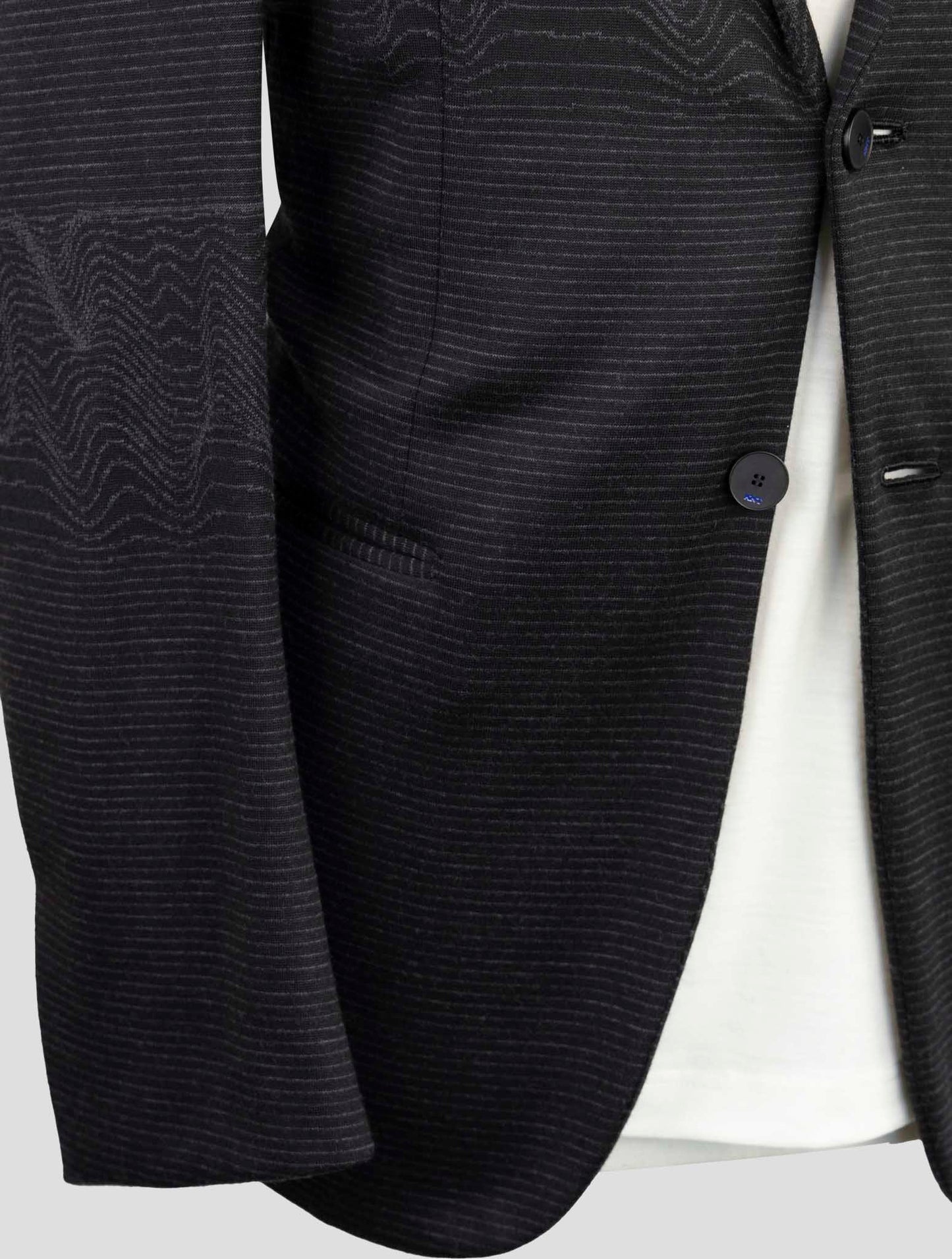 Kiton Knt Gray Wool Cashmere Pl Blazer