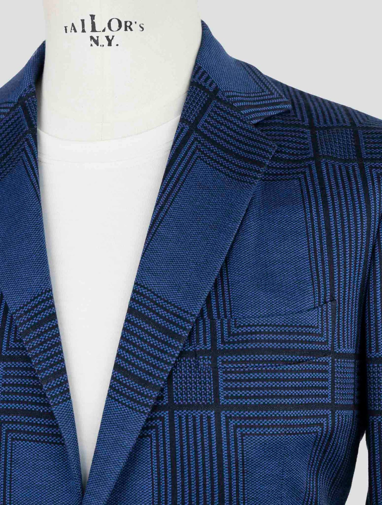 Kiton Knt Blue Cashmere Cotton Pl Blazer