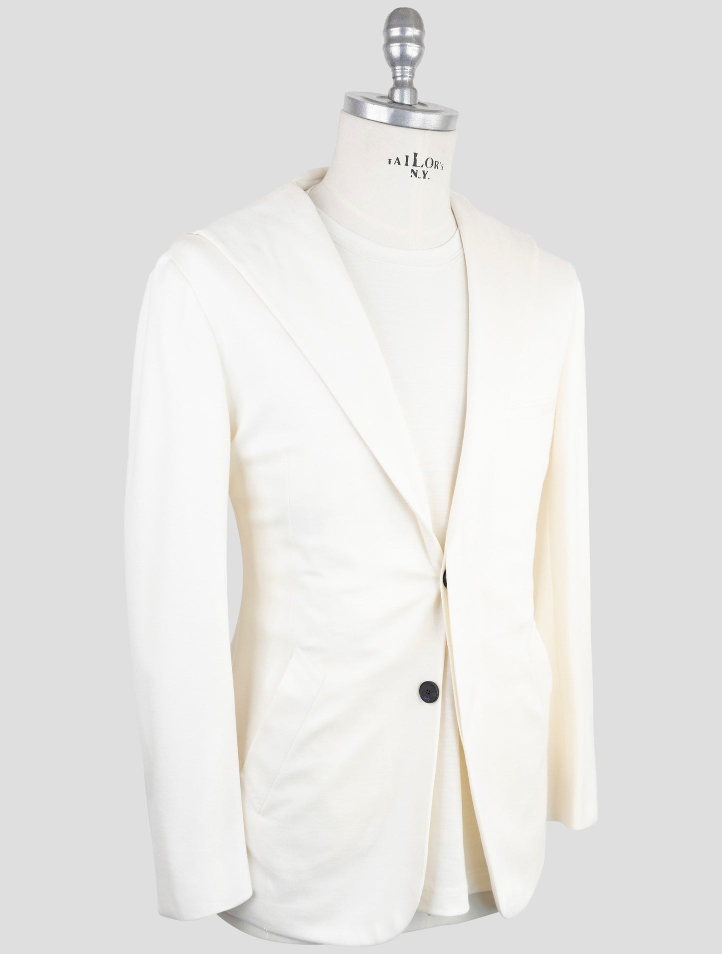 Kiton Knt White Cashmere Cotton Pa Blazer