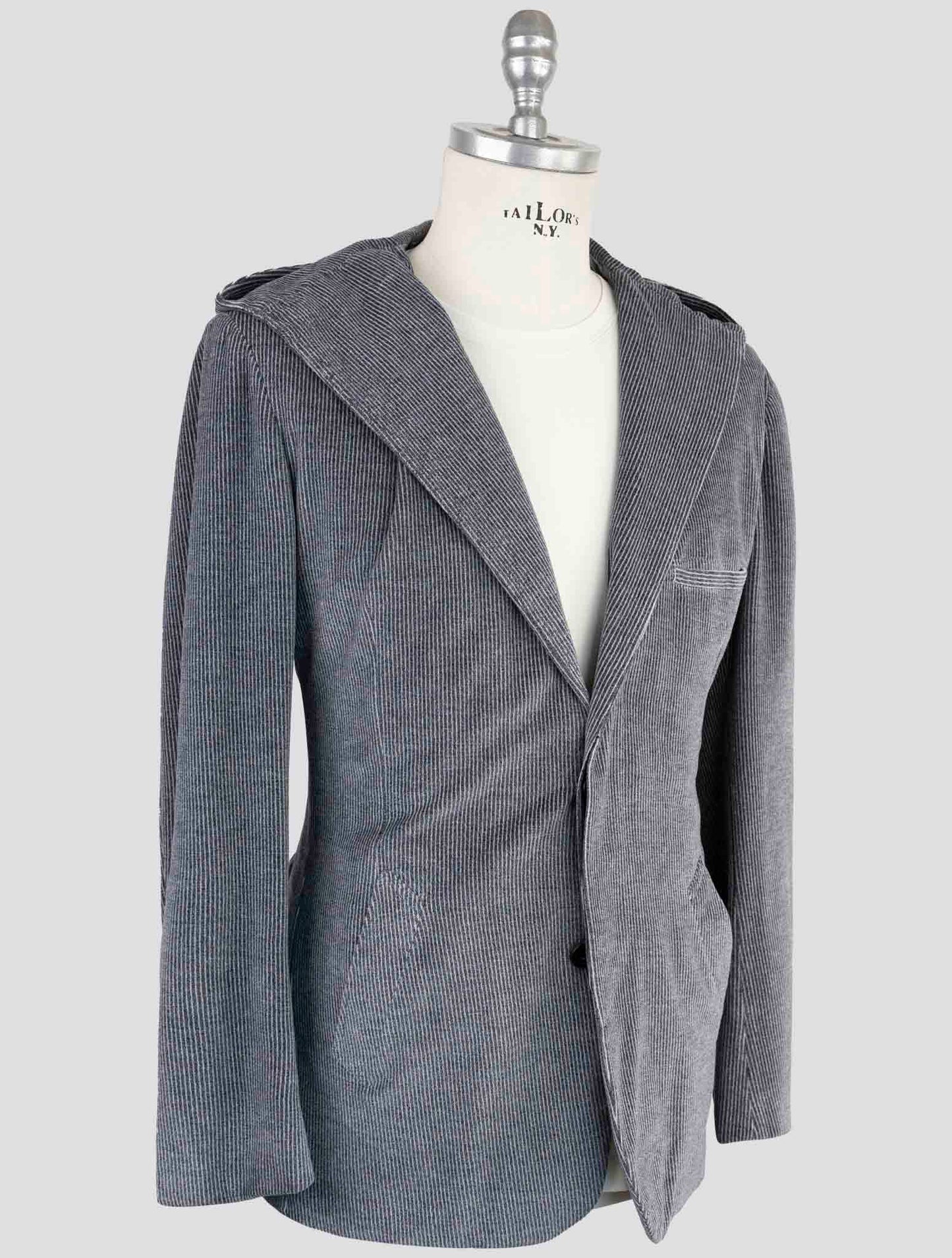 Kiton Knt Gray Cotton Pl Suit