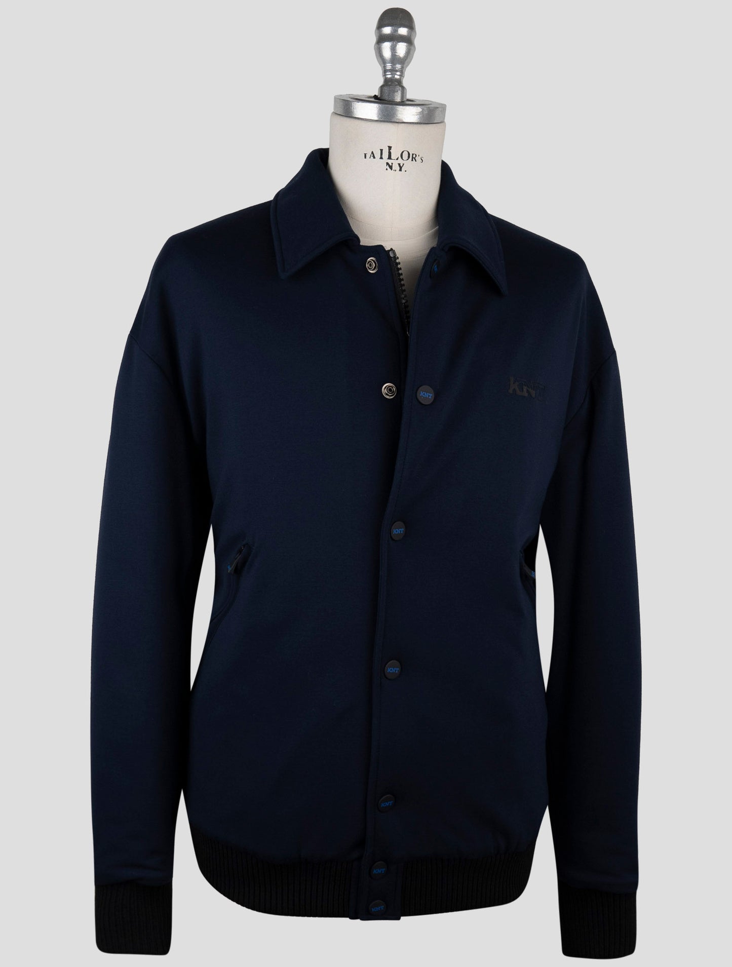 Kiton Knt Blue Viscose Pa Ea Coat