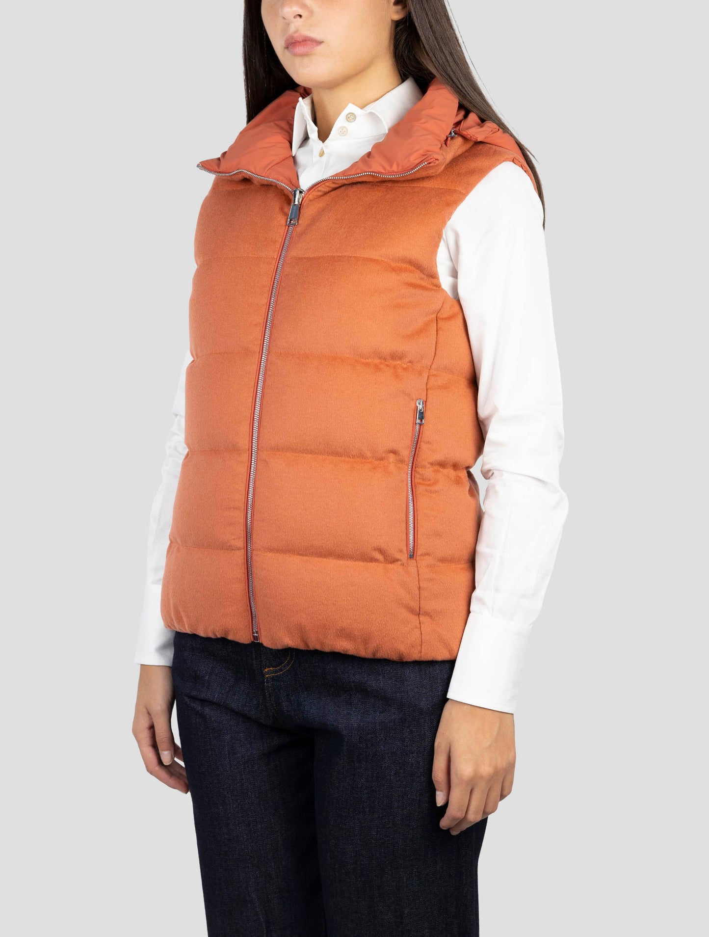 Kiton Pink Cashmere Reverse Coat Gilet