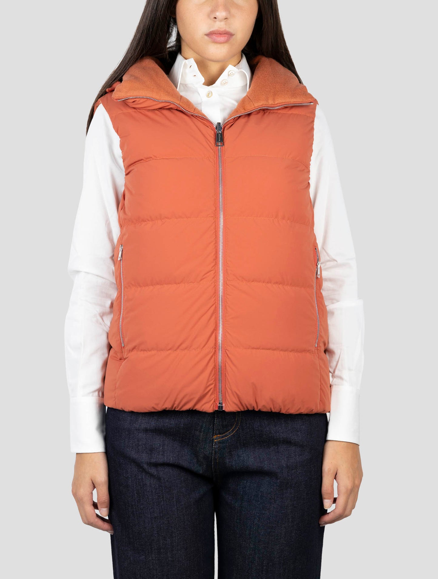 Kiton Pink Cashmere Reverse Coat Gilet