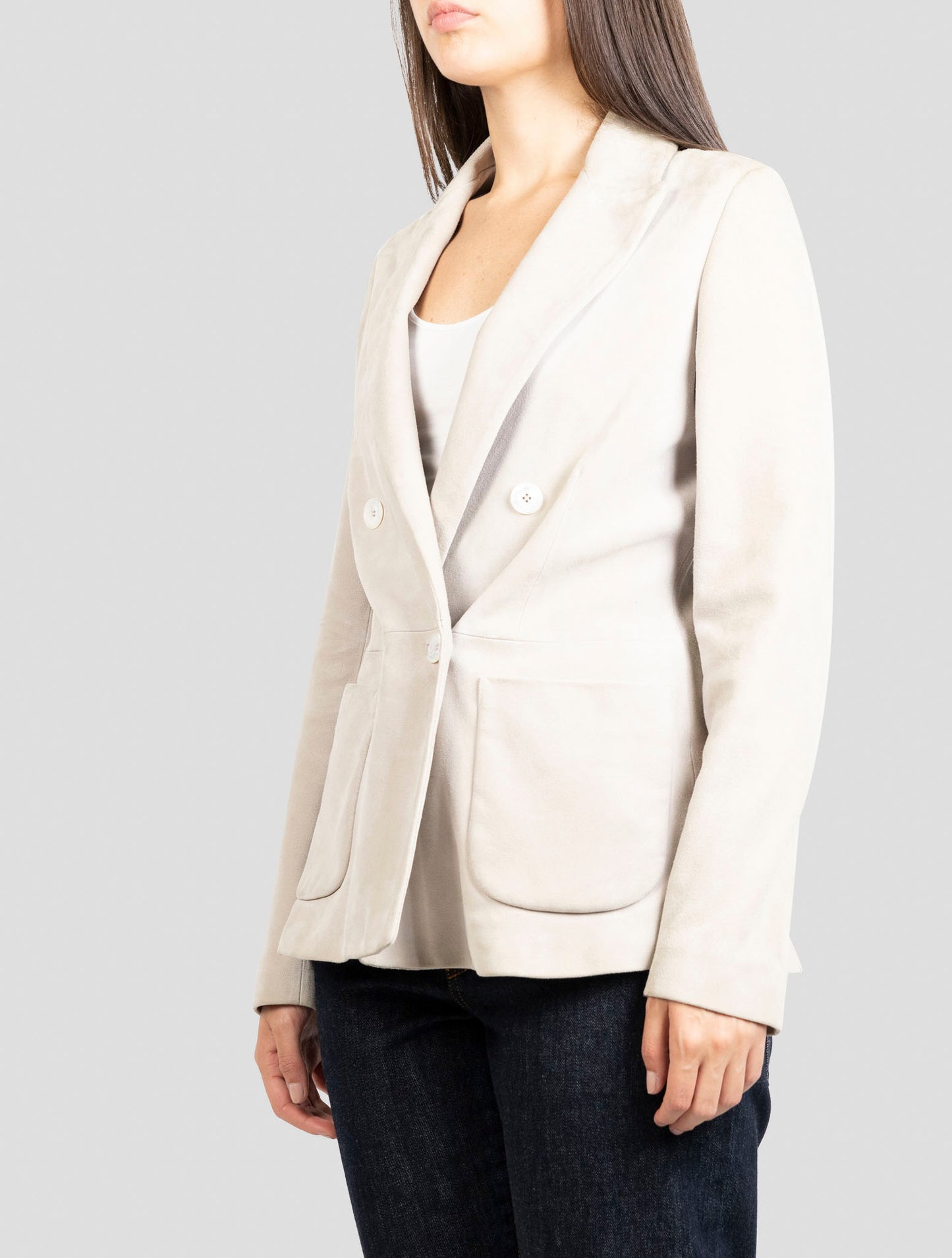 Kiton Green Leather Suede Blazer