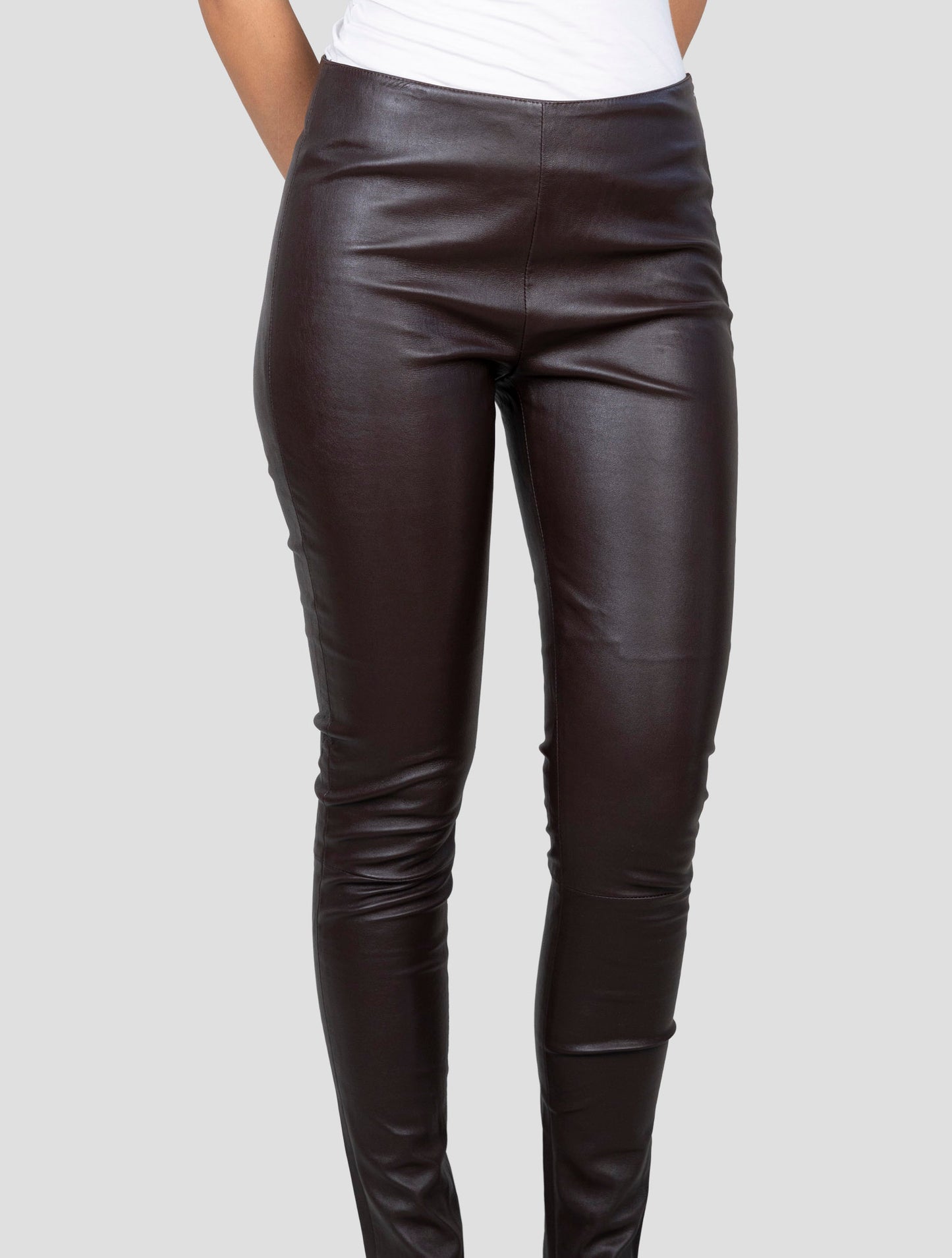 Kiton Brown Leather Pants