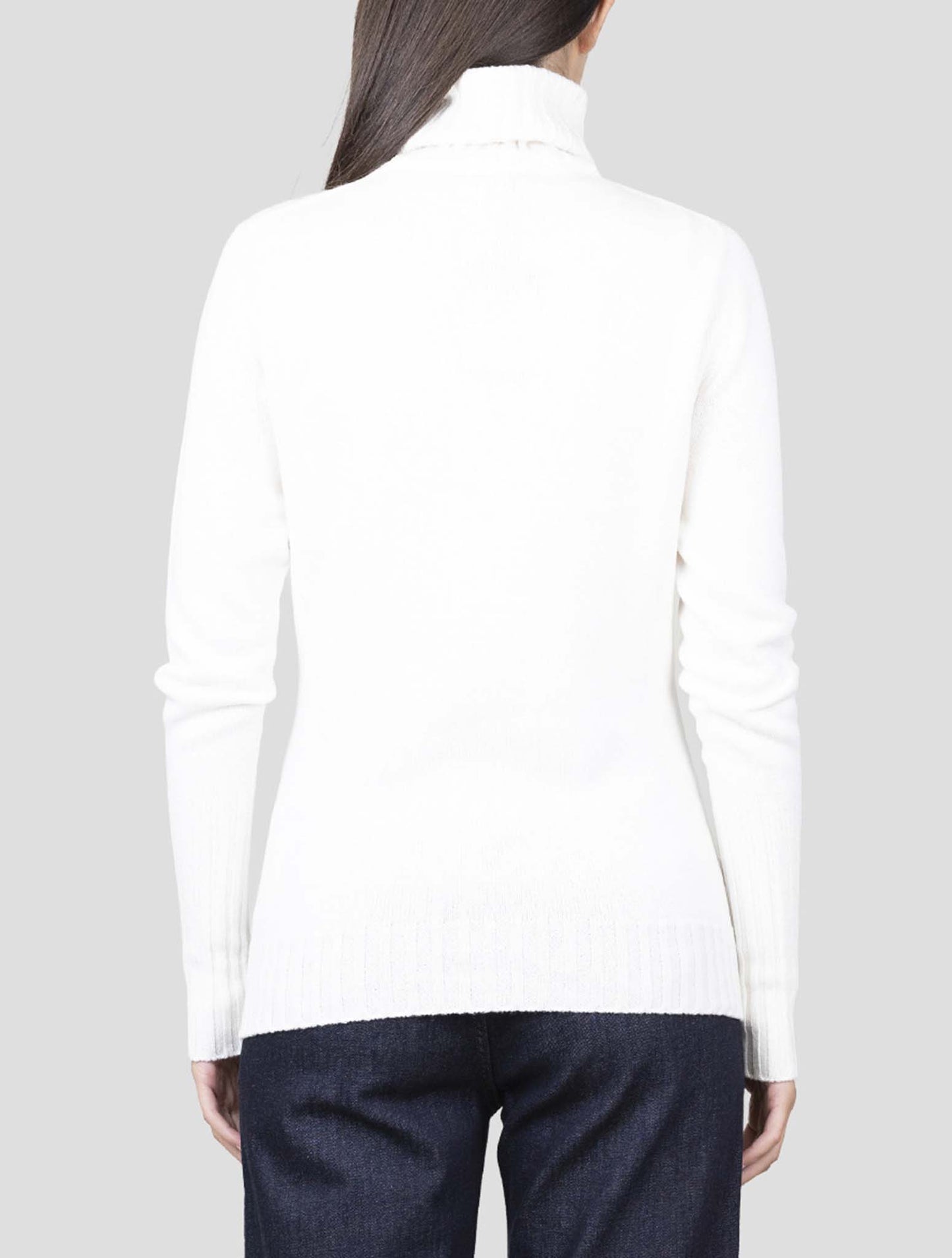 Kiton White Cashmere Sweater Turtleneck
