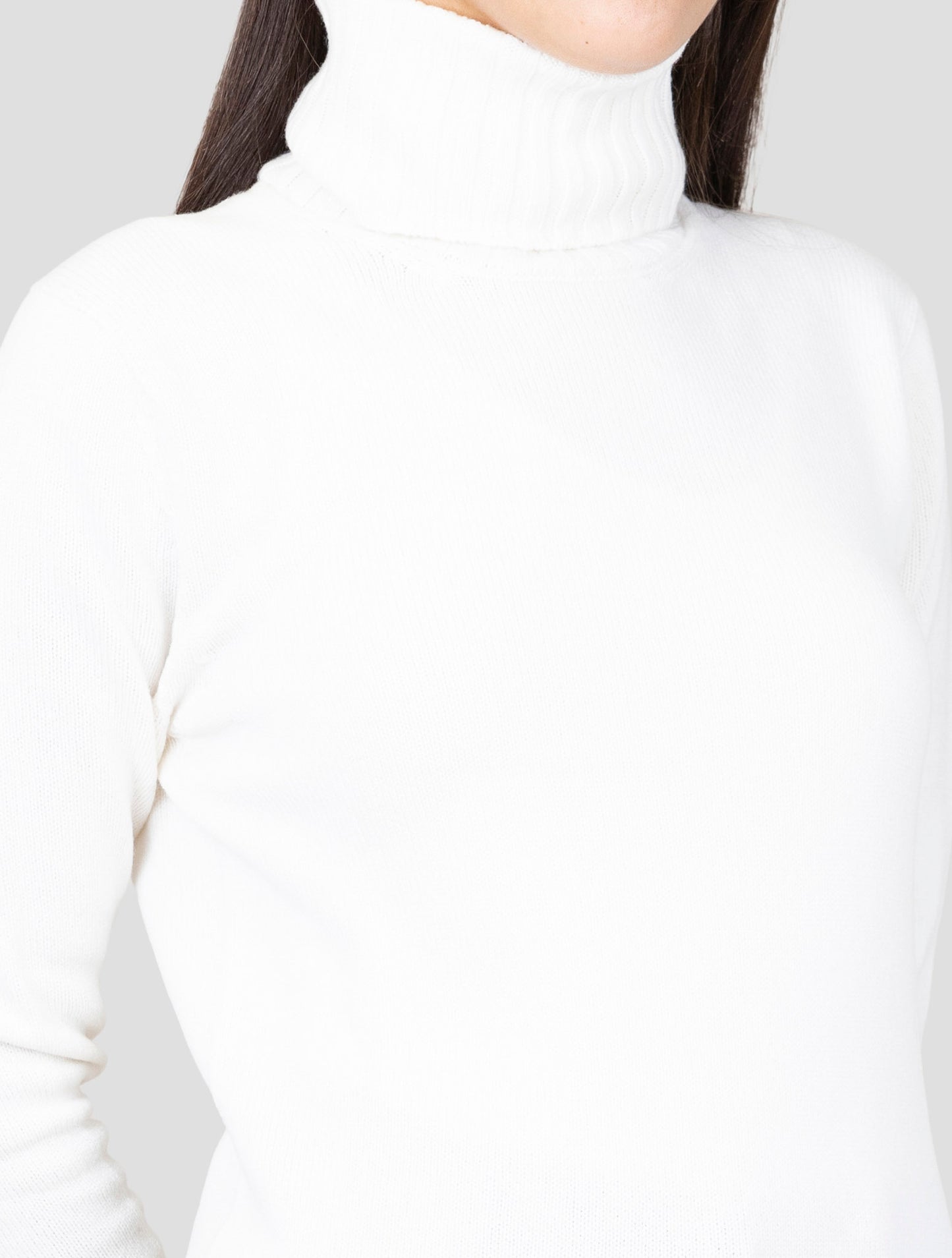 Kiton White Cashmere Sweater Turtleneck