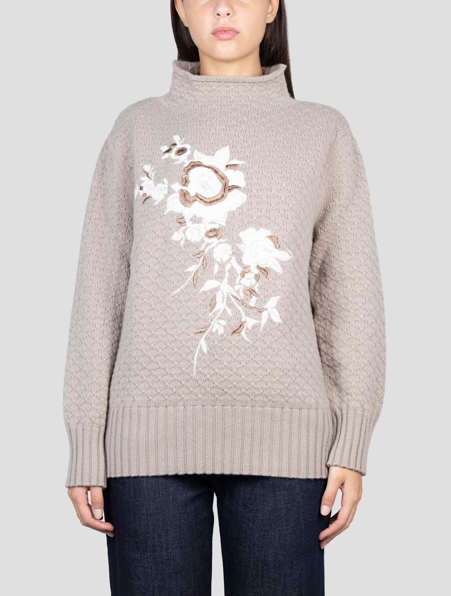 Kiton Brown Cashmere Sweater Turtleneck