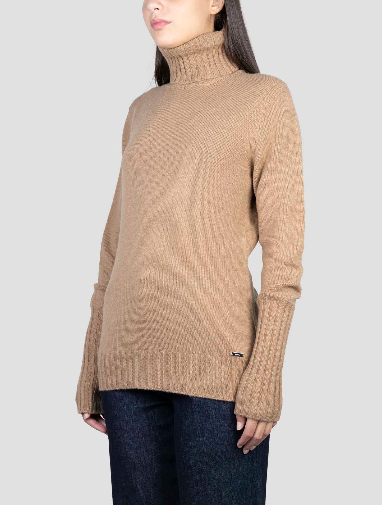 Kiton Brown Cashmere Sweater Turtleneck