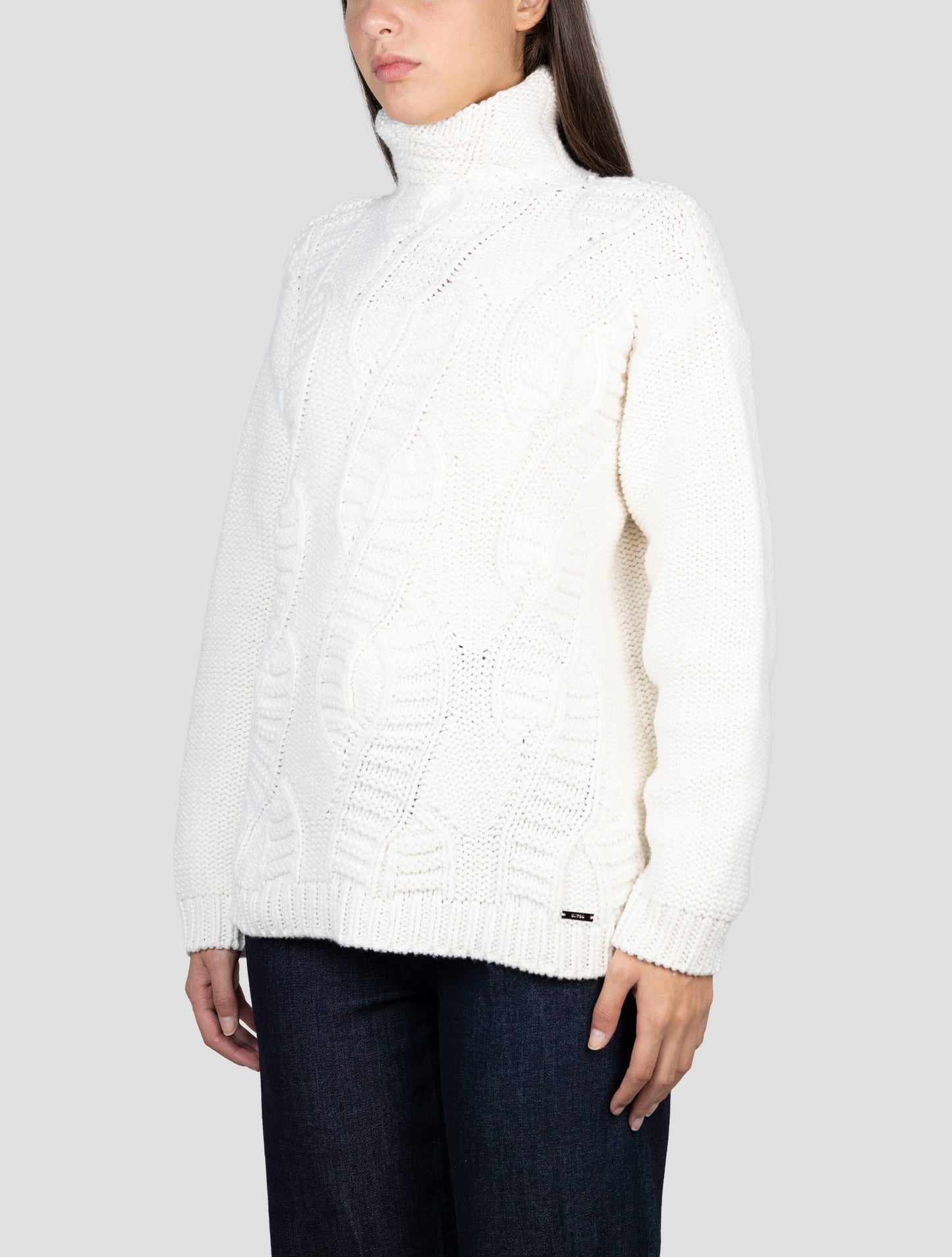 Kiton White Cashmere Sweater Turtleneck