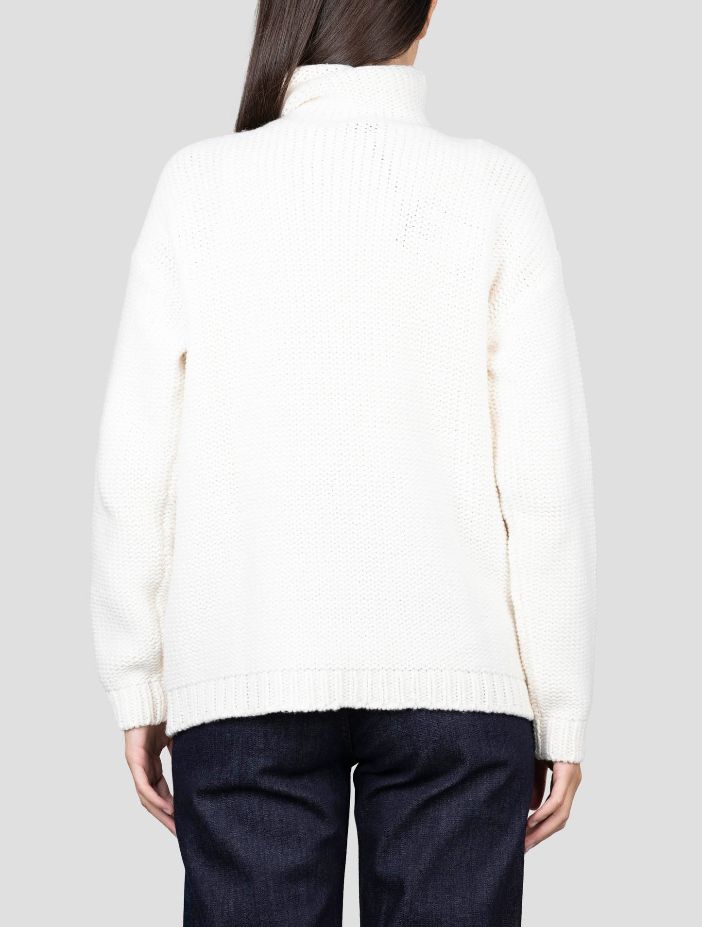 Kiton White Cashmere Sweater Turtleneck