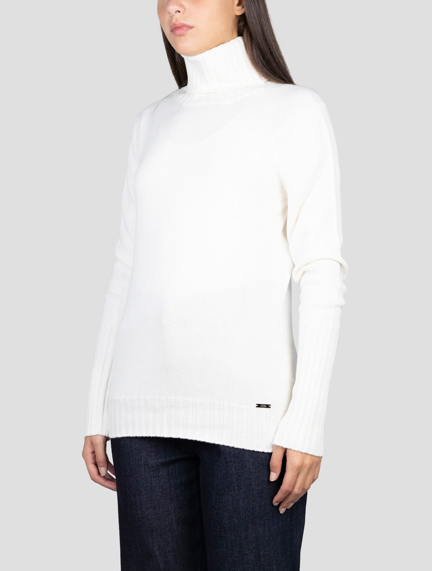Kiton White Cashmere Sweater Turtleneck