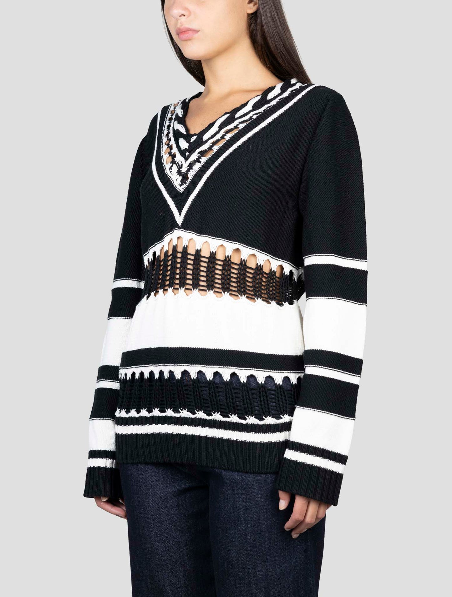 Kiton Black Cashmere Sweater V-Neck