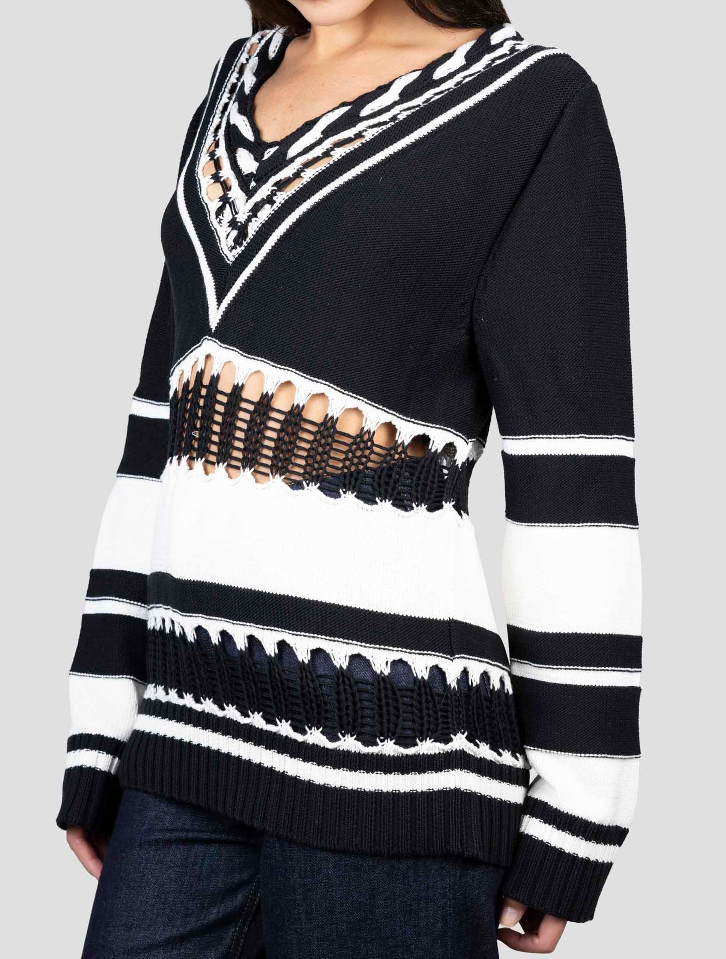 Kiton Black Cashmere Sweater V-Neck