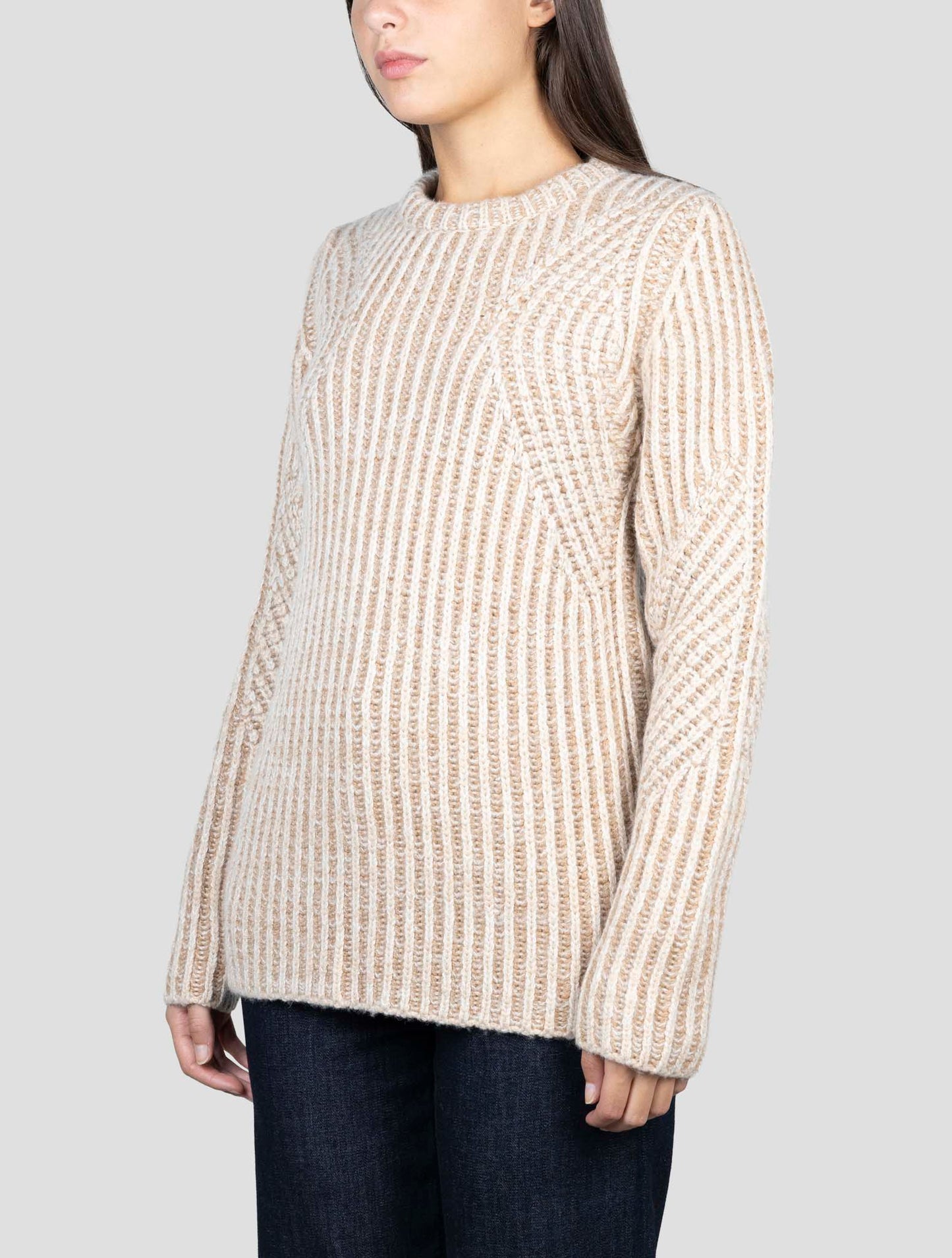 Kiton Brown Camel Cashmere Silk Sweater Crewneck