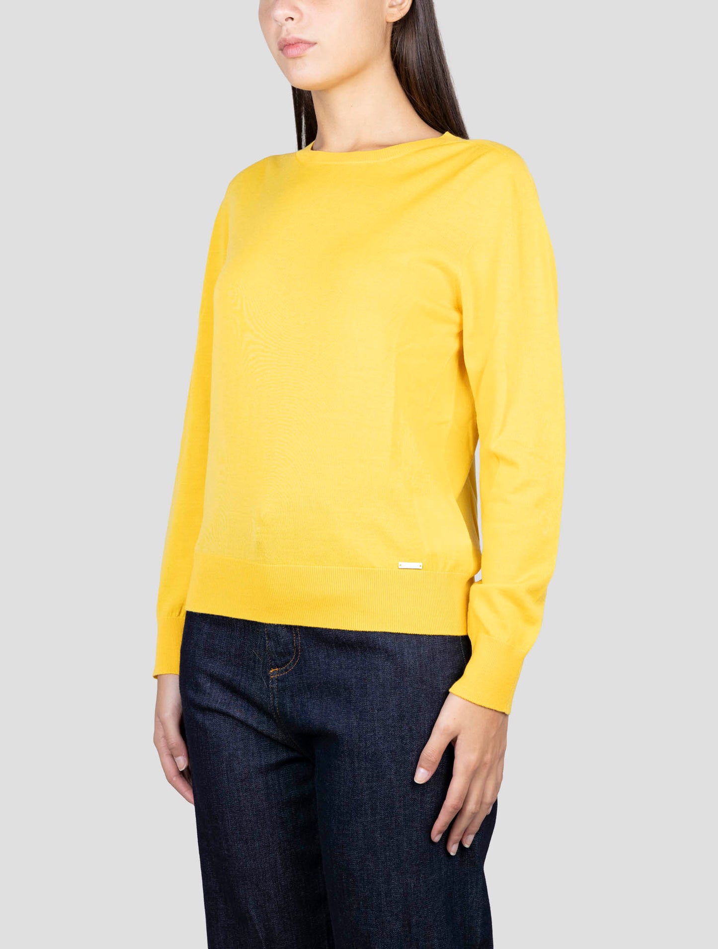 Kiton Yellow Wool Sweater Crewneck