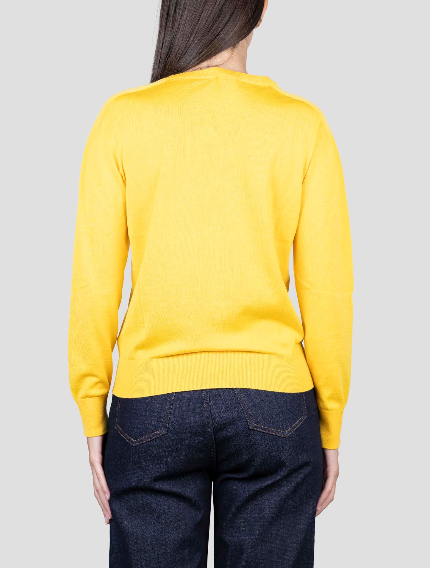 Kiton Yellow Wool Sweater Crewneck