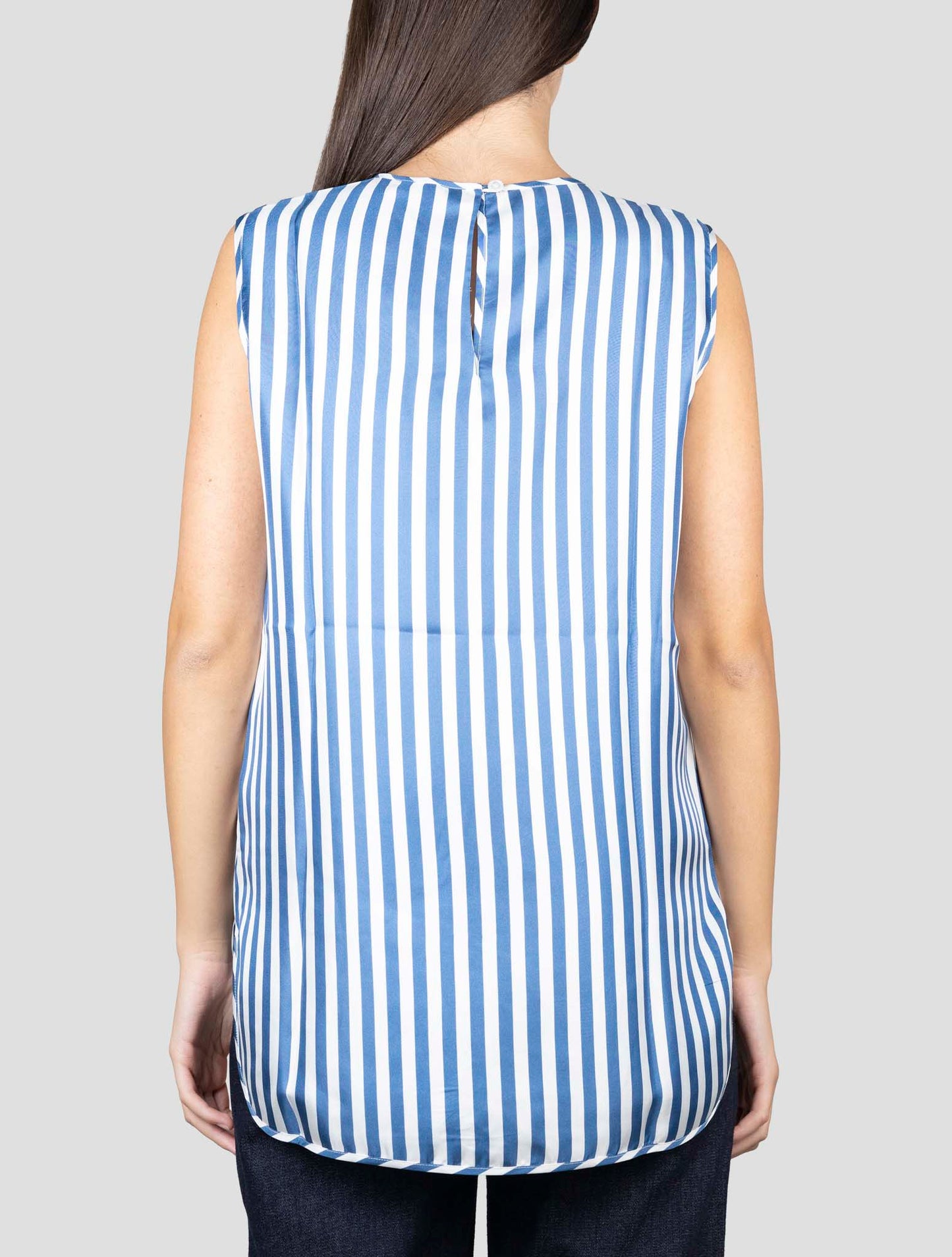 Kiton Blue White Silk Shirt