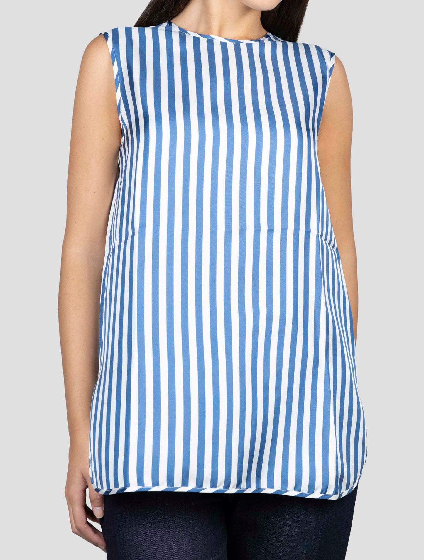 Kiton Blue White Silk Shirt