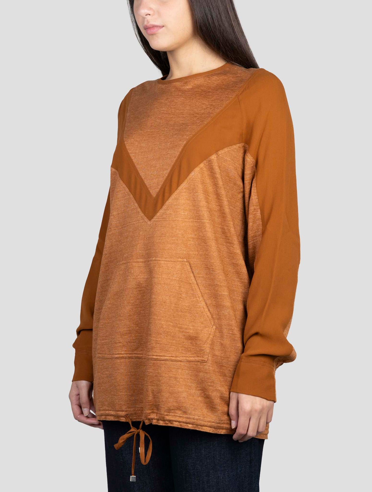Kiton Brown Linen Sweater Crewneck