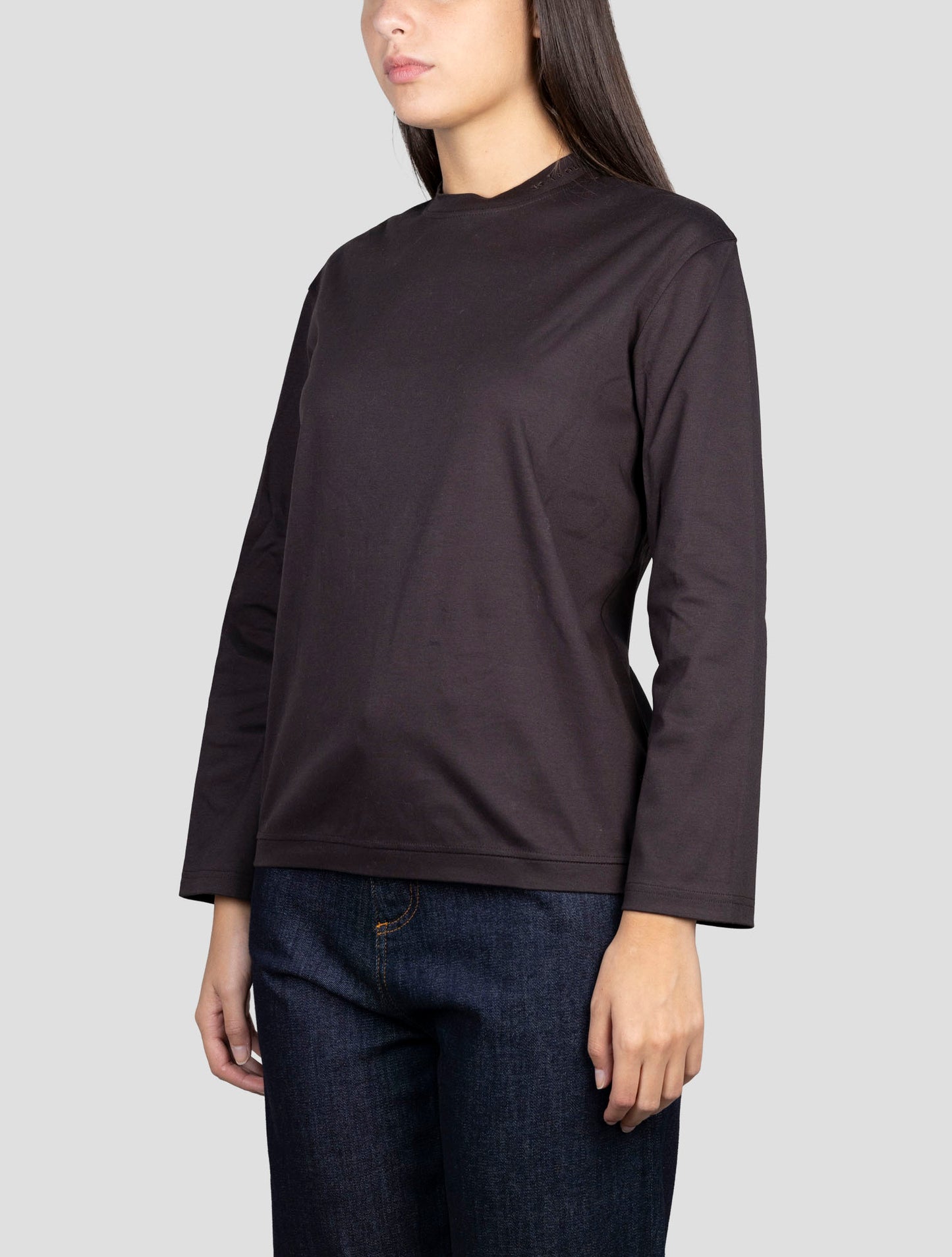 Kiton Black Cotton Sweater Crewneck