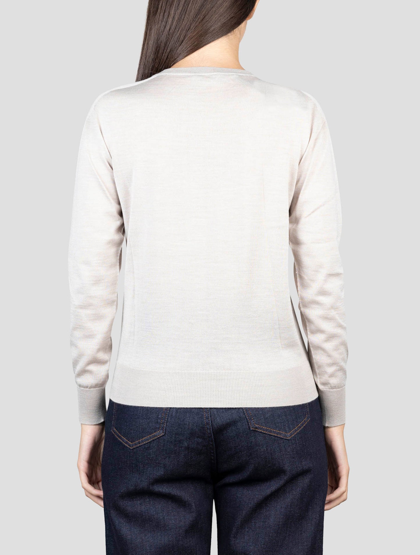 Kiton Taupe Wool Sweater Crewneck