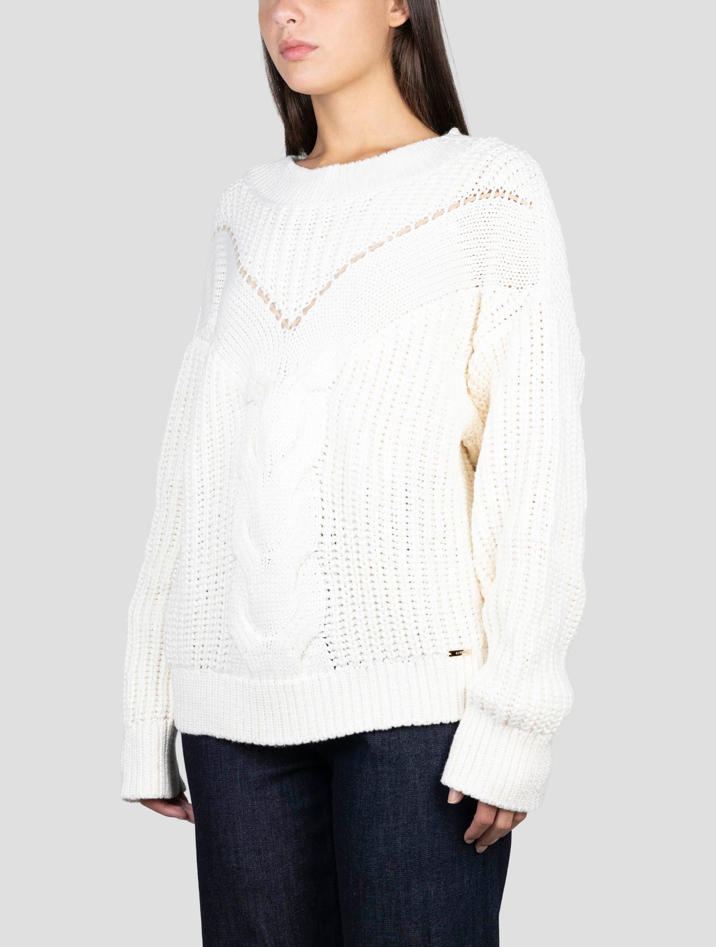 Kiton White Cotton Silk Sweater Crewneck