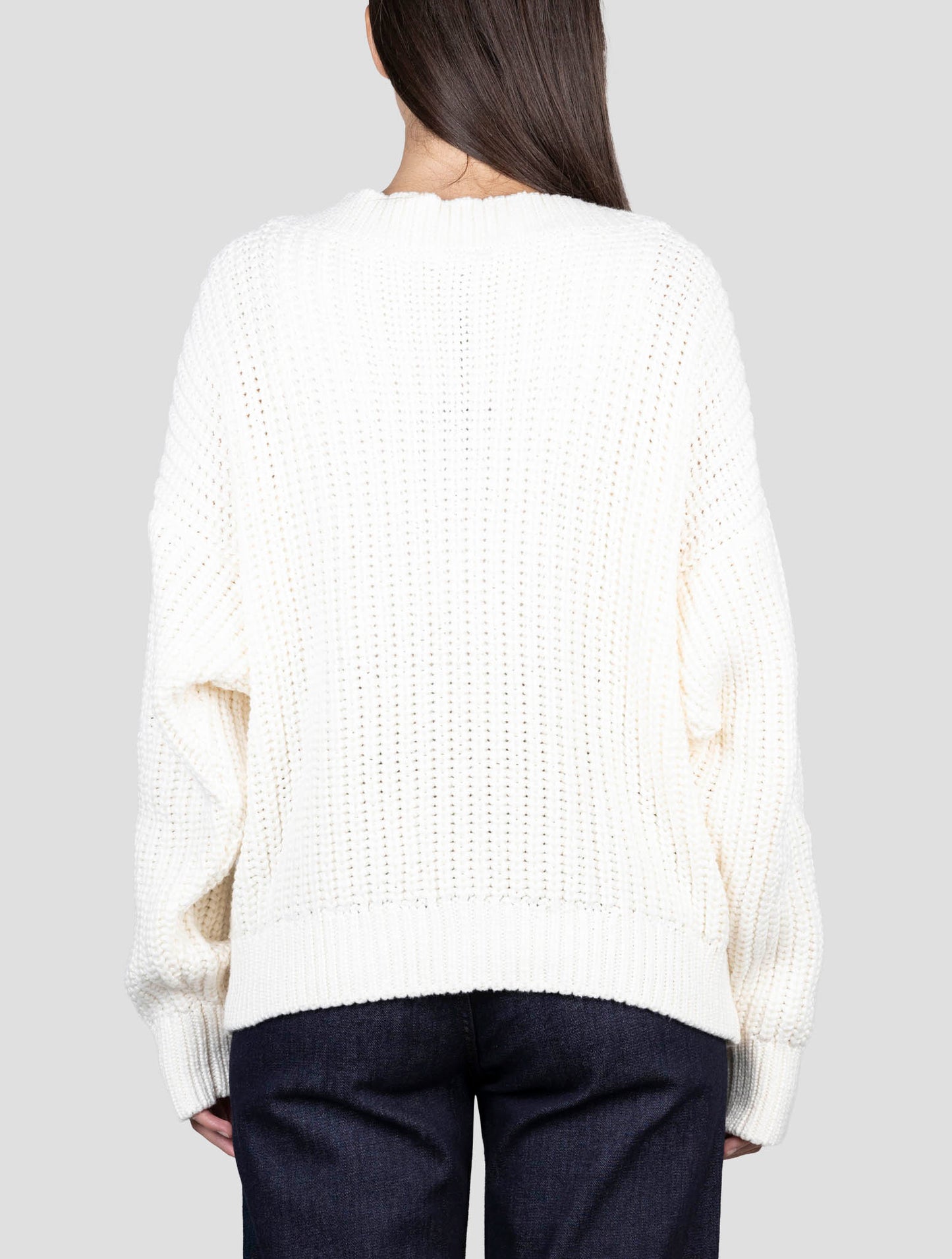 Kiton White Cotton Silk Sweater Crewneck