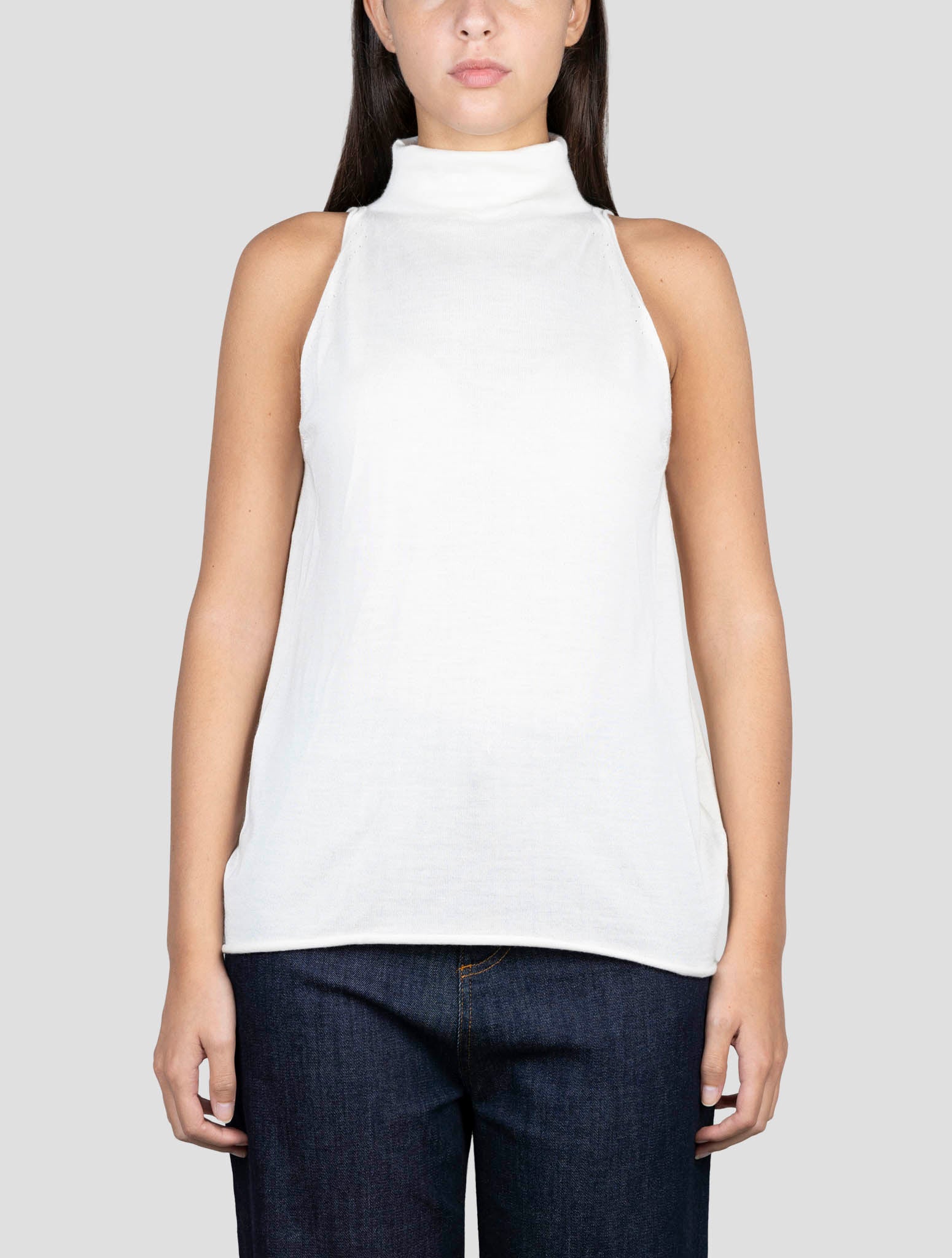 Kiton Cashmere Silk White Turtleneck Sweater Women's Italian