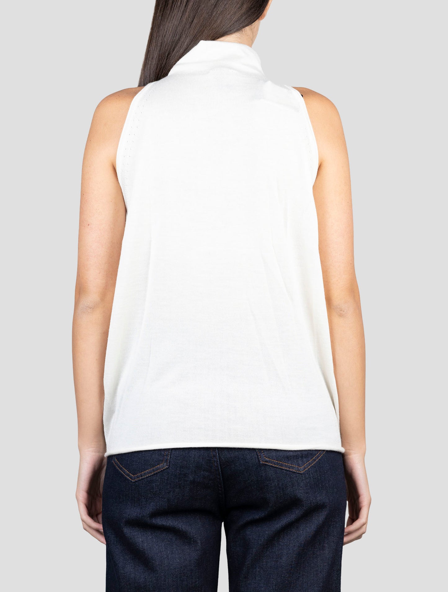Kiton White Cashmere Silk Sweater Turtleneck