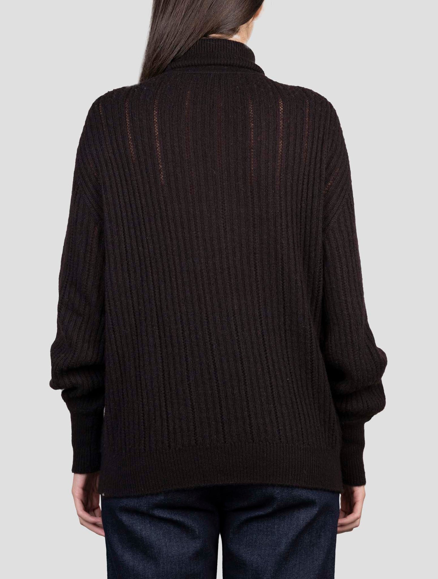 Kiton Brown Cashmere Silk Sweater Turtleneck