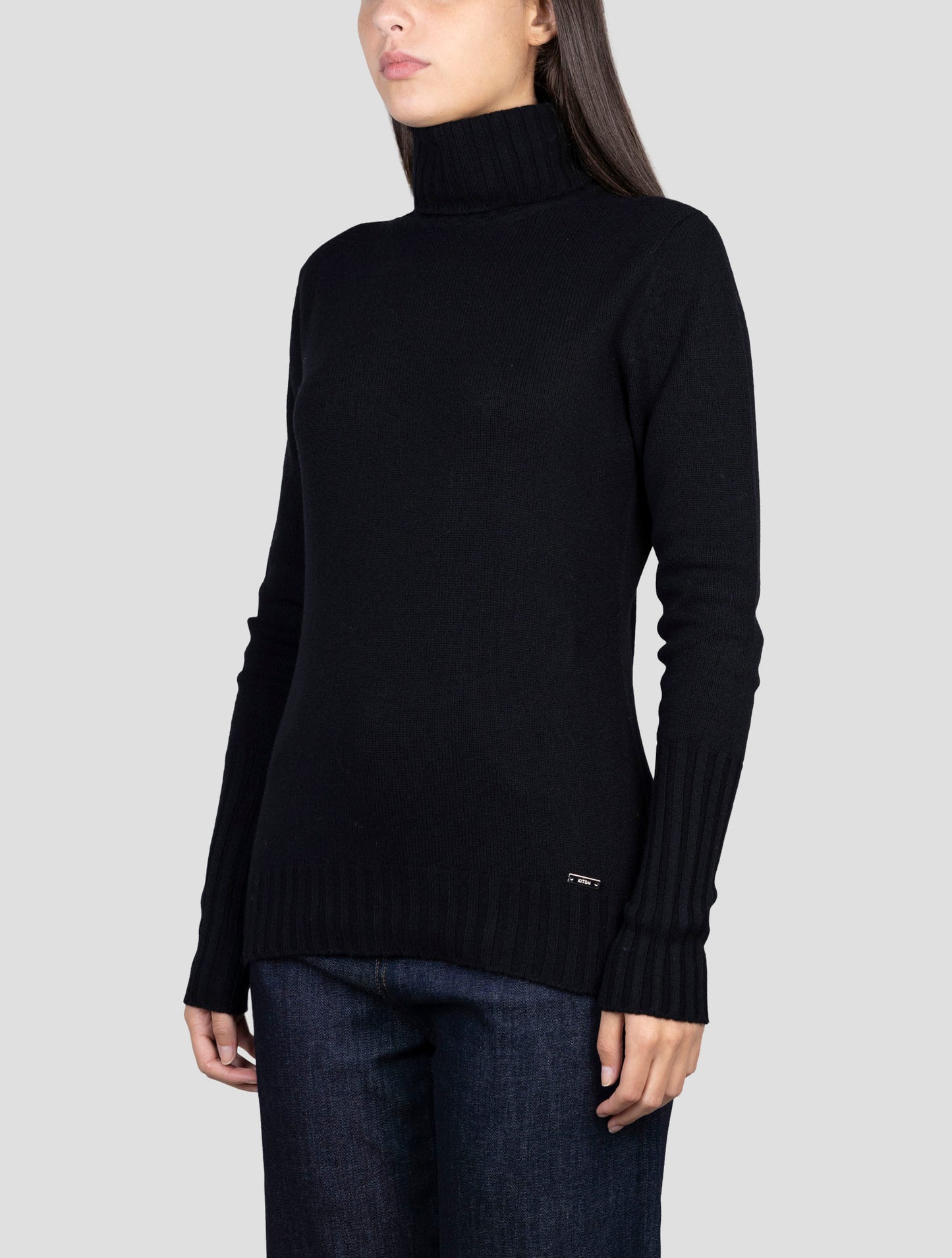 Kiton Black Cashmere Sweater Turtleneck
