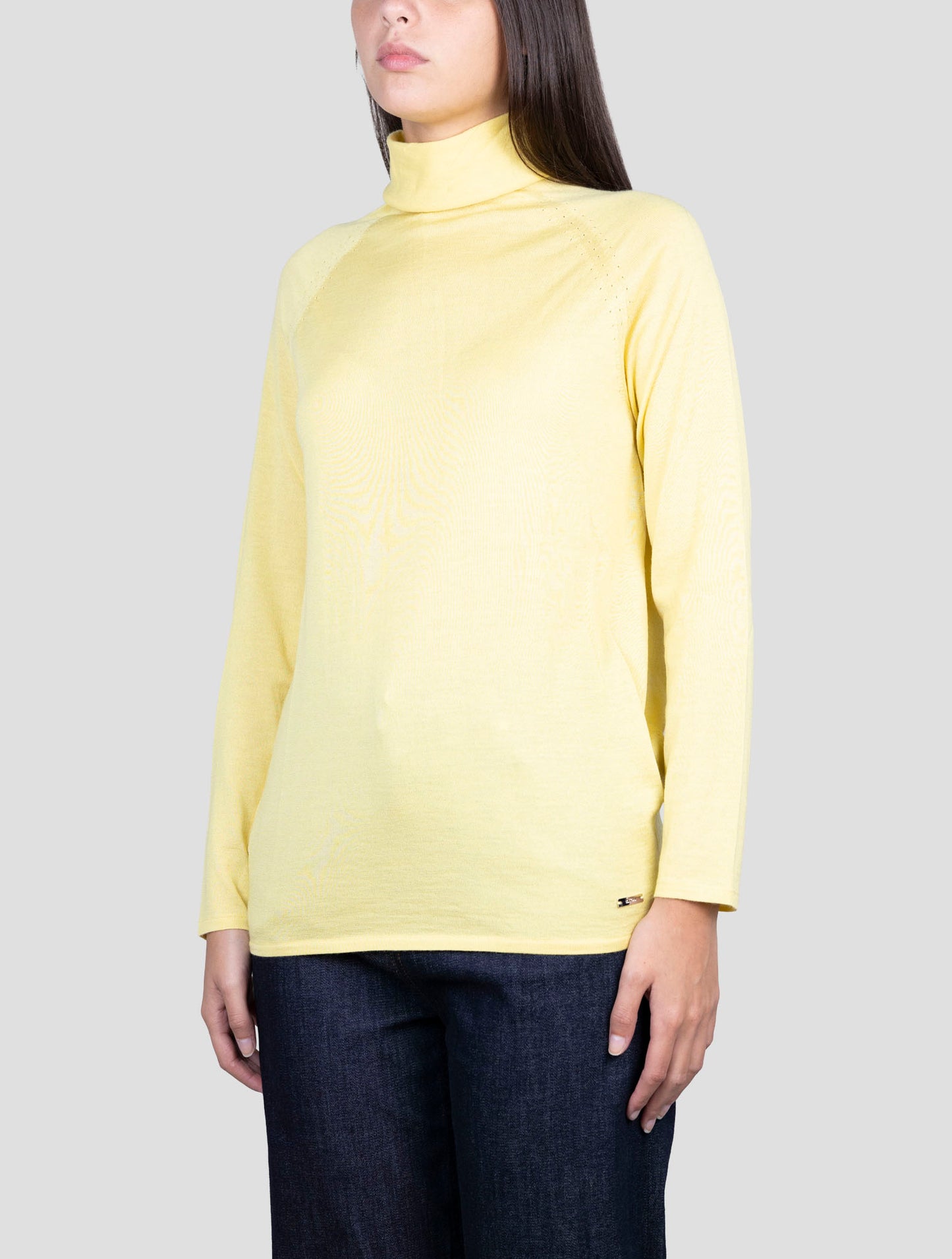 Kiton Yellow Cashmere Silk Sweater Turtleneck