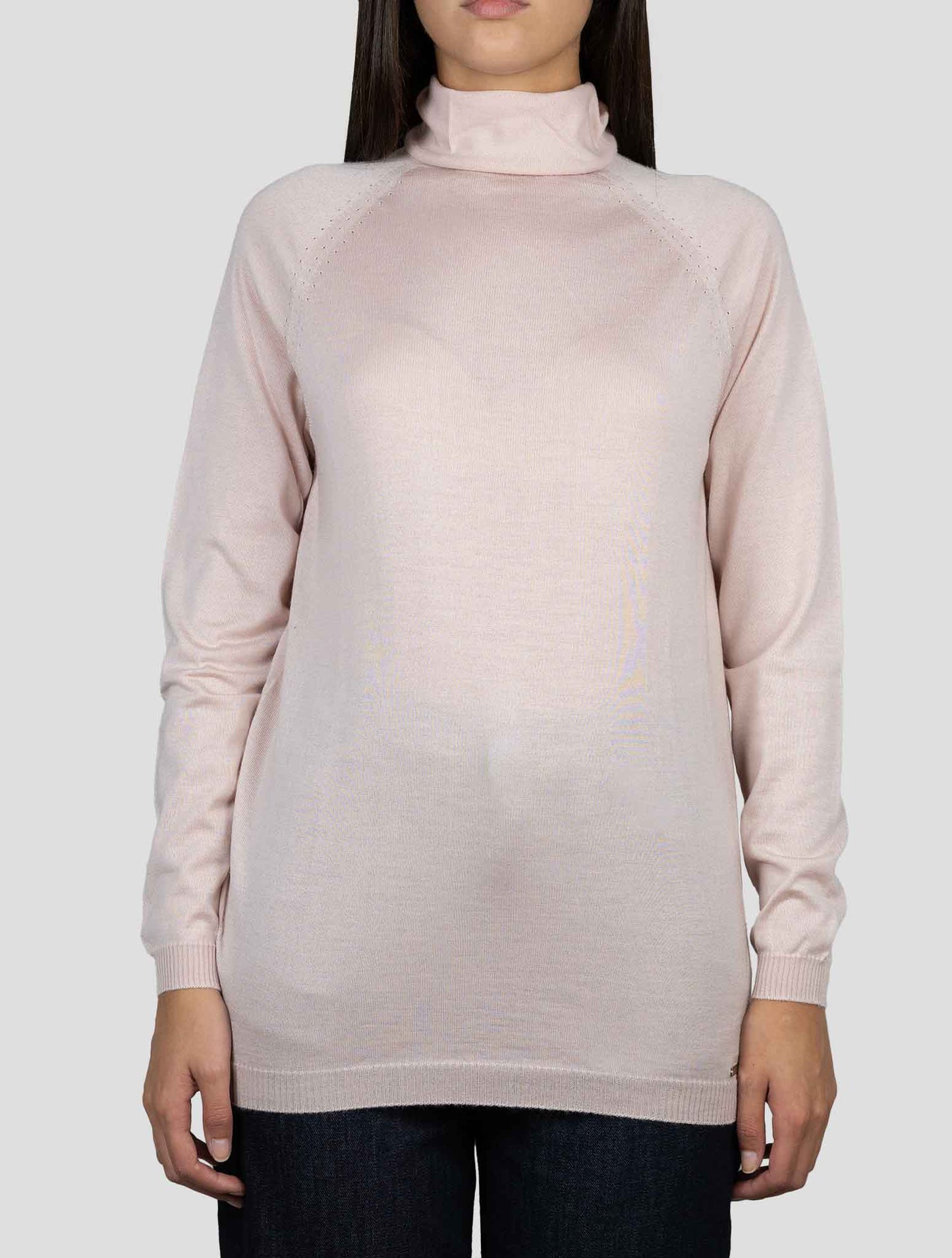 Kiton Pink Cashmere Silk Sweater Turtleneck