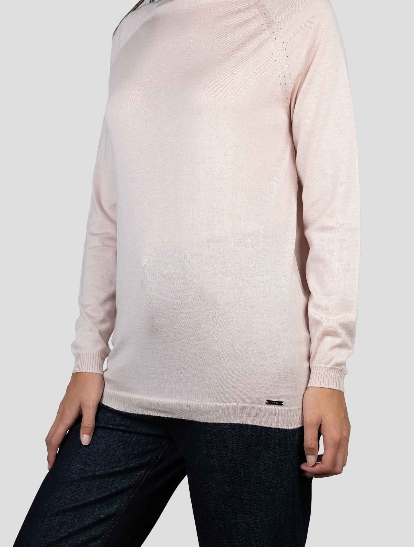 Kiton Pink Cashmere Silk Sweater Turtleneck
