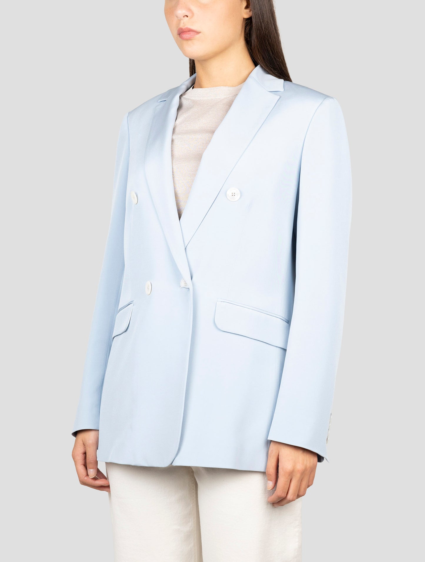 Kiton Light Blue Silk Ea Blazer