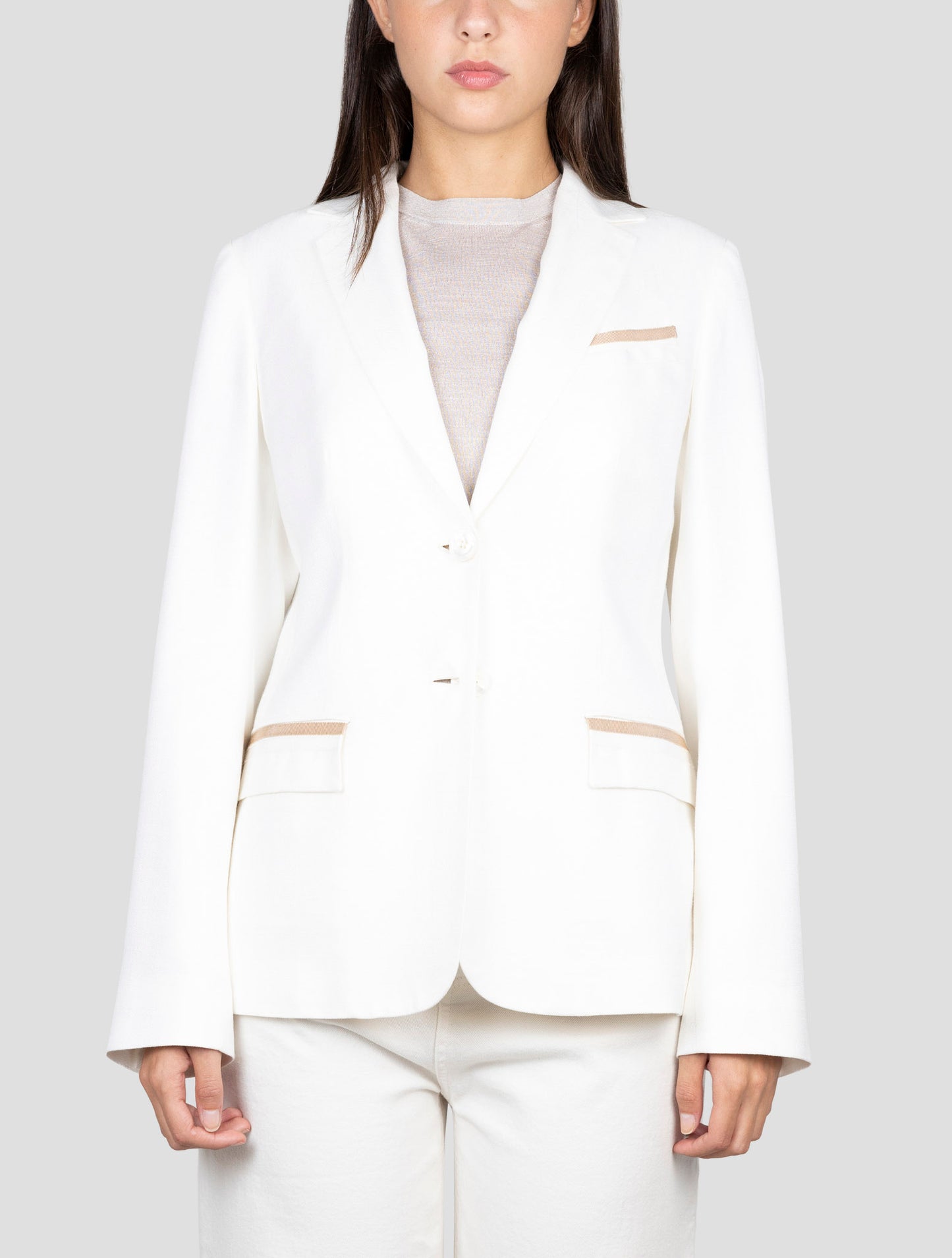 Kiton White Viscose Blazer