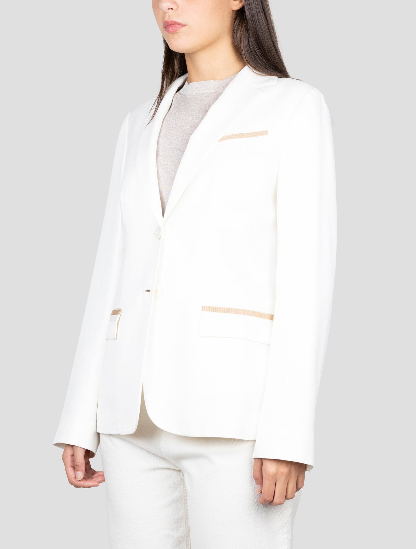 Kiton White Viscose Blazer