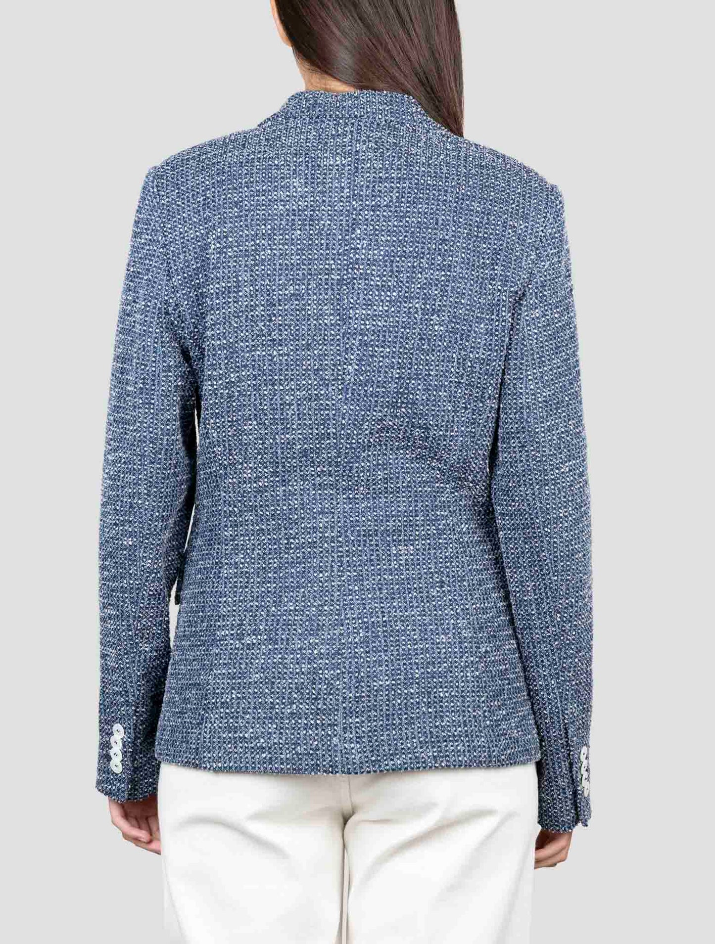 Kiton Blue Cotton Blazer