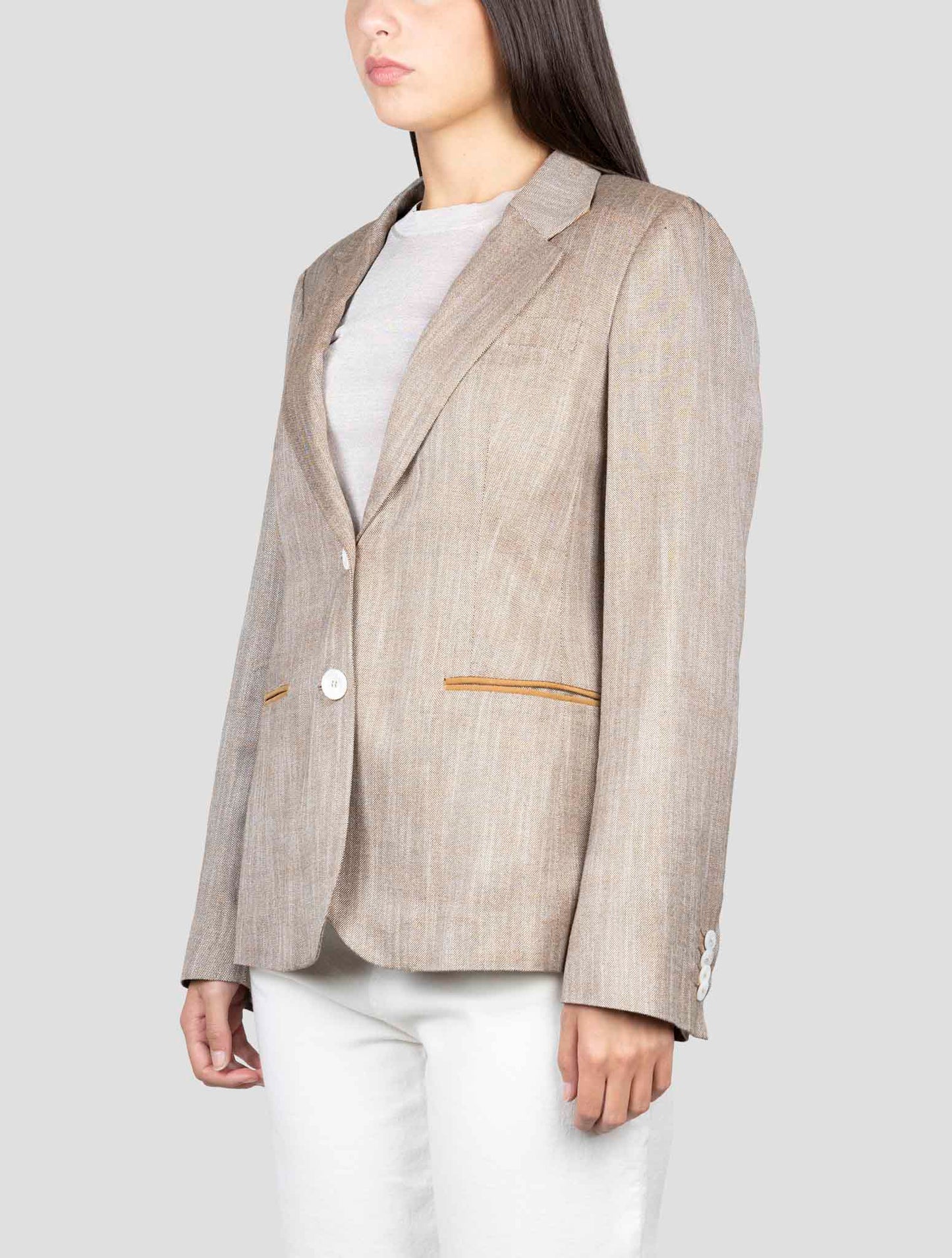 Kiton Brown Viscose Blazer