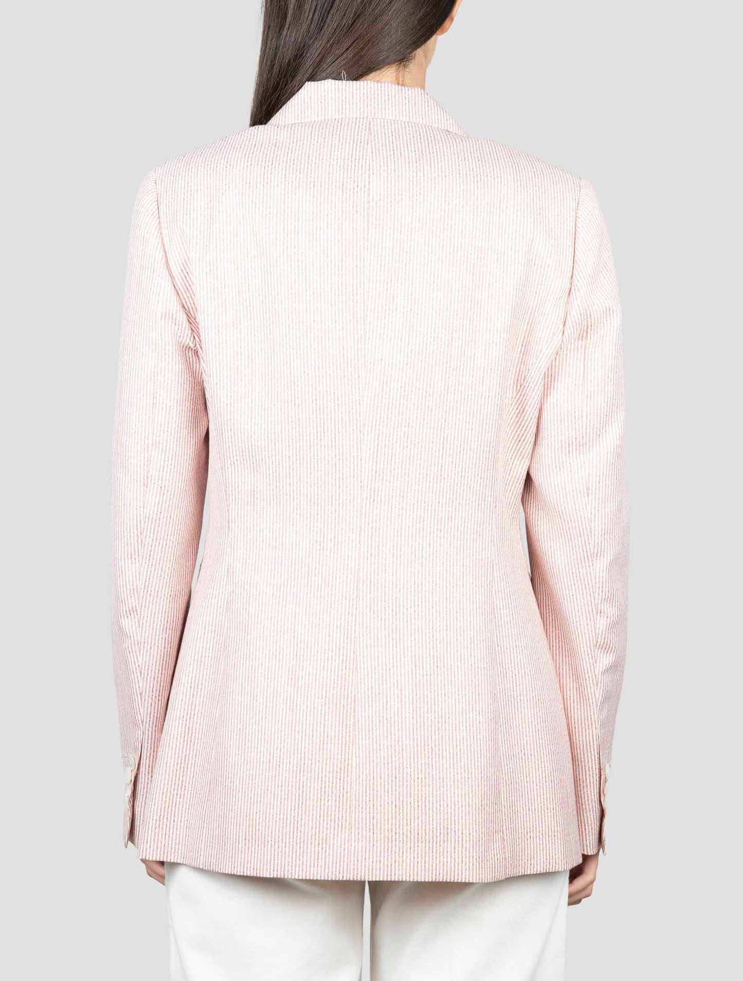 Kiton Red White Cashmere Silk Linen Blazer