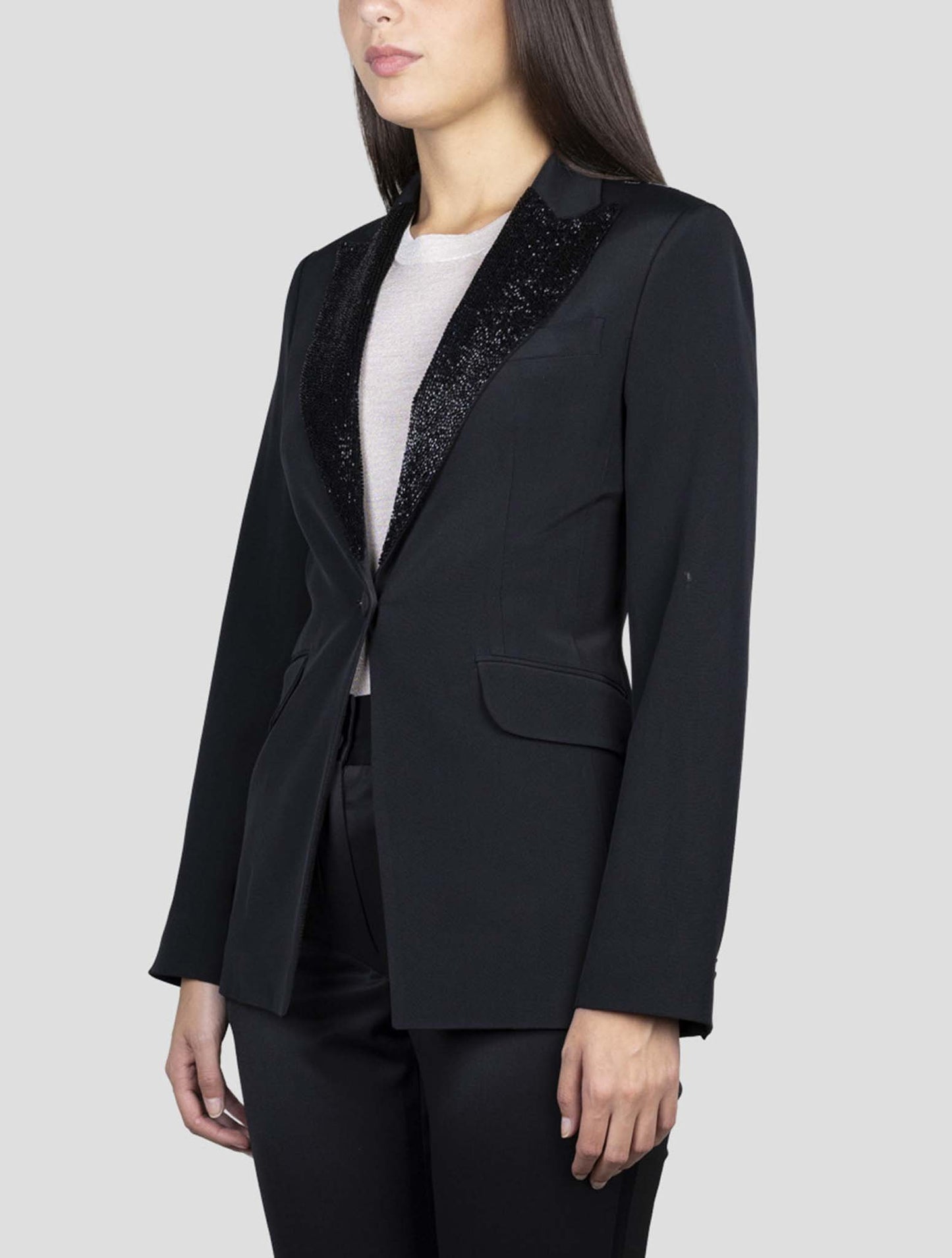 Kiton Black Silk Blazer